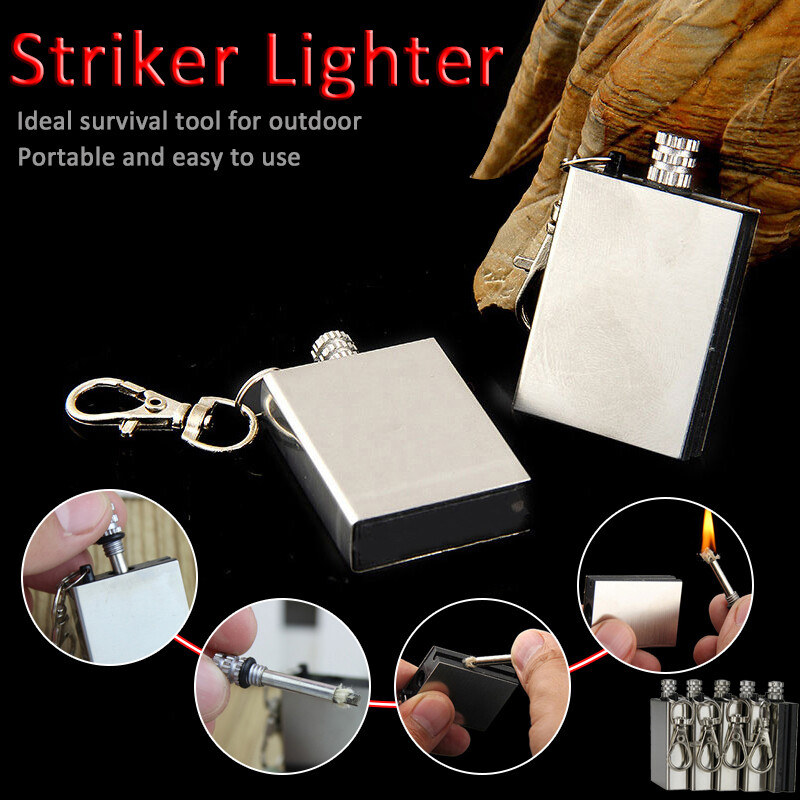 Mini Waterproof Outdoor Lighter Pocket Camping Hiking Fire Starter Match Keyring