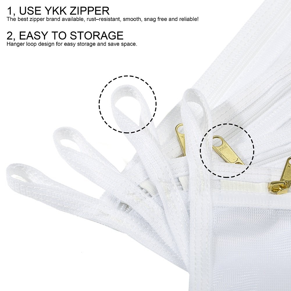 TENRAI Delicates Laundry Bags, Bra Fine Mesh Wash Bag for Large, White