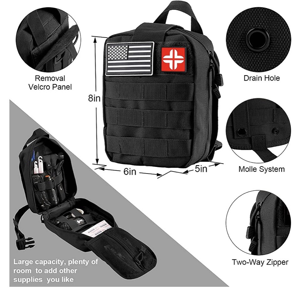 Emergency Survival Kit and First Aid Kit, 142Pcs Survival Gear and Equipment