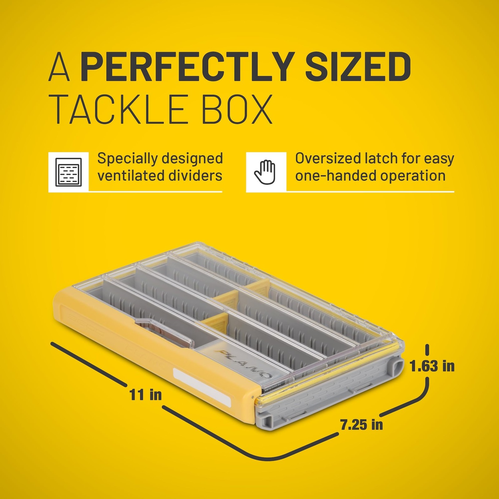 Plano EDGE 3600 Premium Tackle Utility Box, Gray and Standard, Clear / Yellow