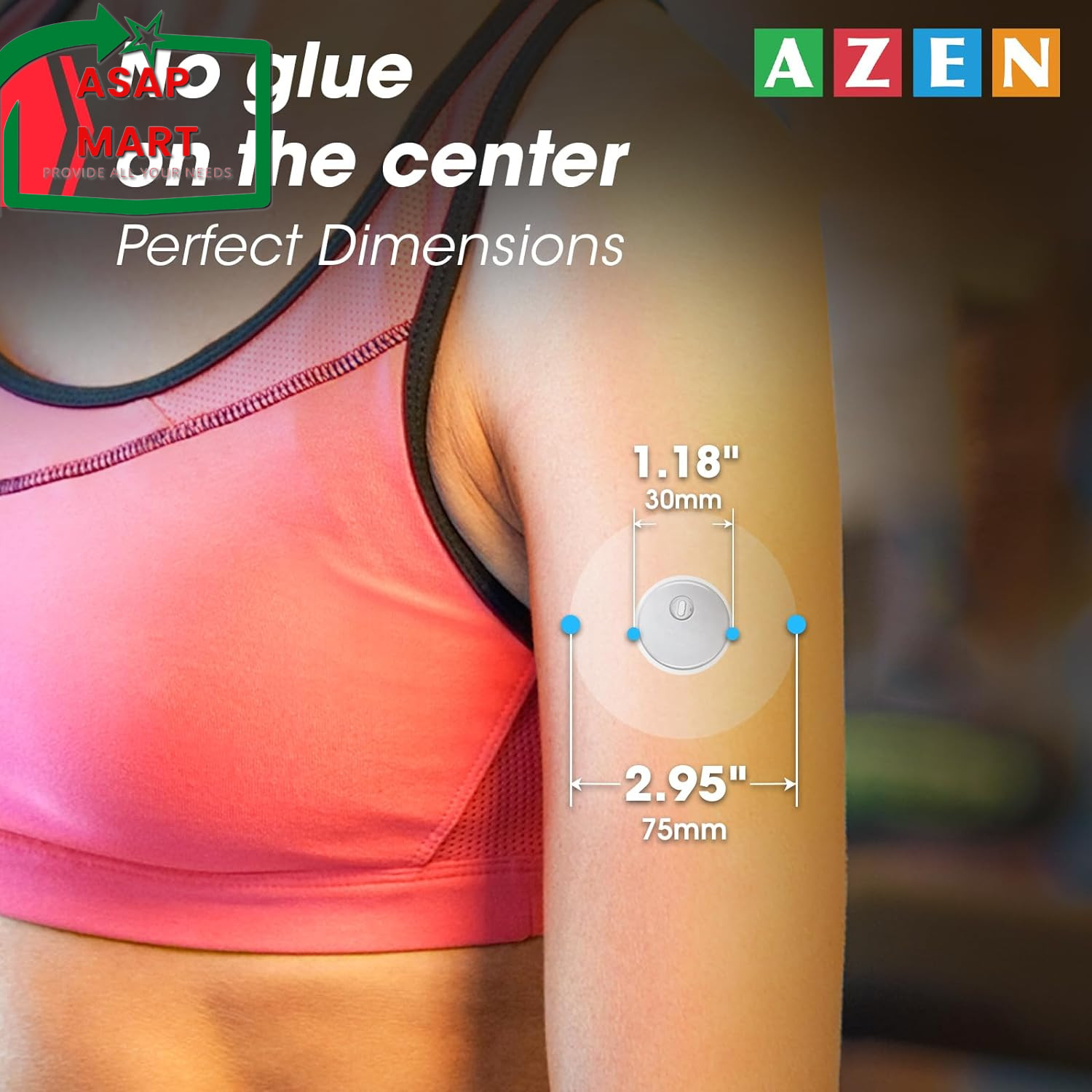 AZEN 60 Pack Freestyle Sensor Covers for Libre 3, Waterproof Adhesive Patches, A