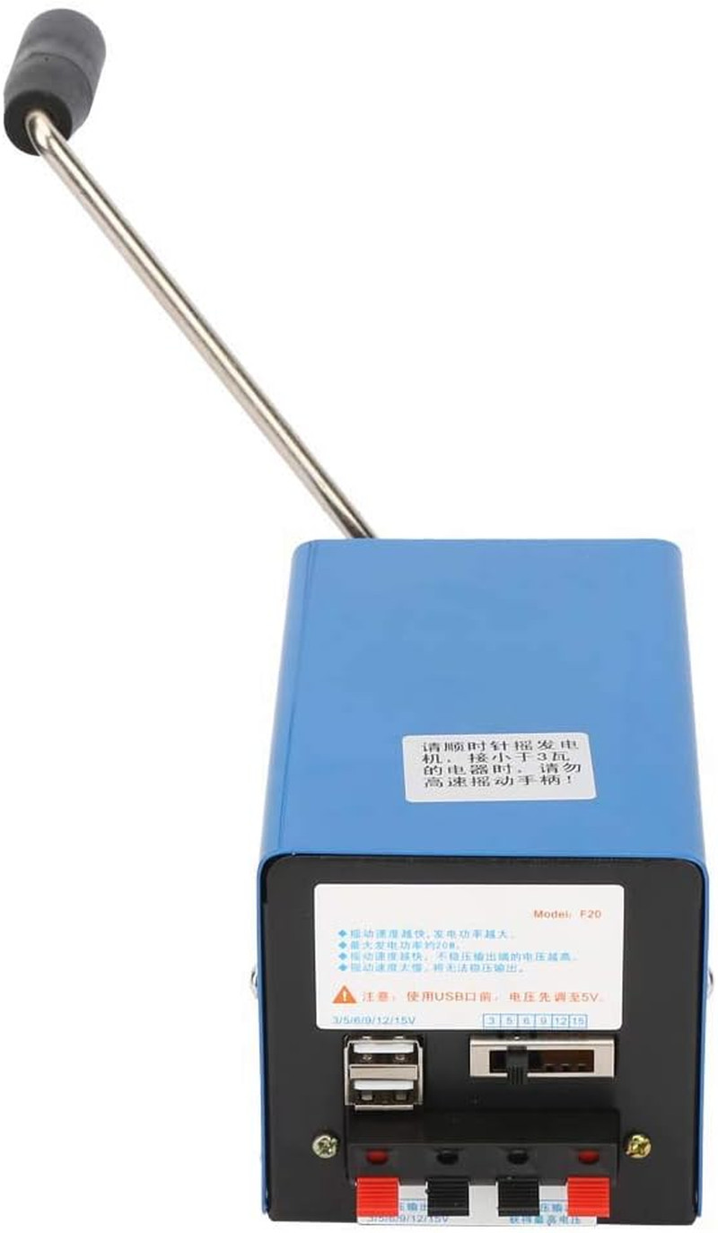 Portable Hand Crank Generator, High Power 20W USB Charging Dynamo with Emergency