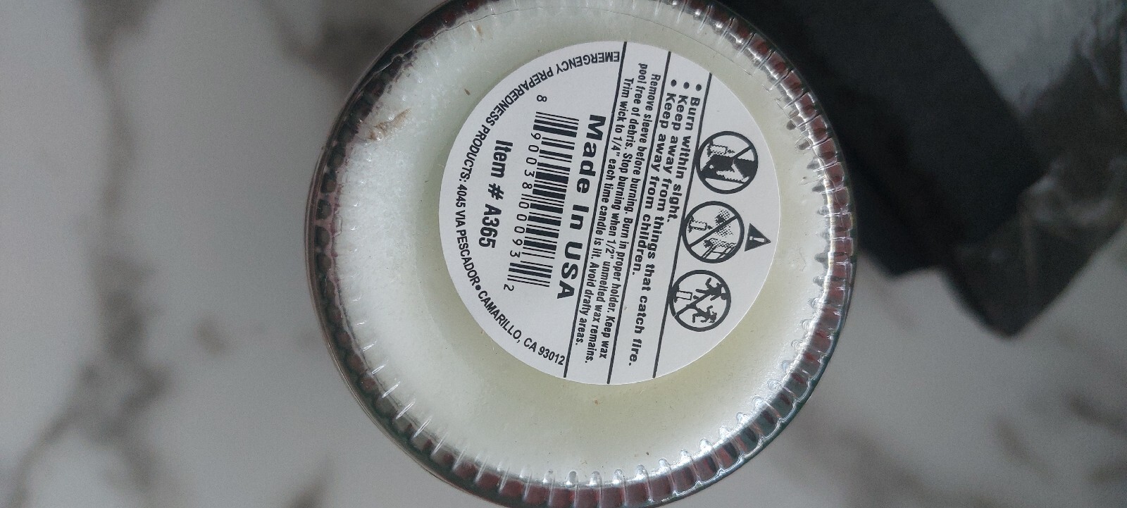 Emergency Candle, 120 hr Survival Candle A365 Made in USA Black outs Disaster *