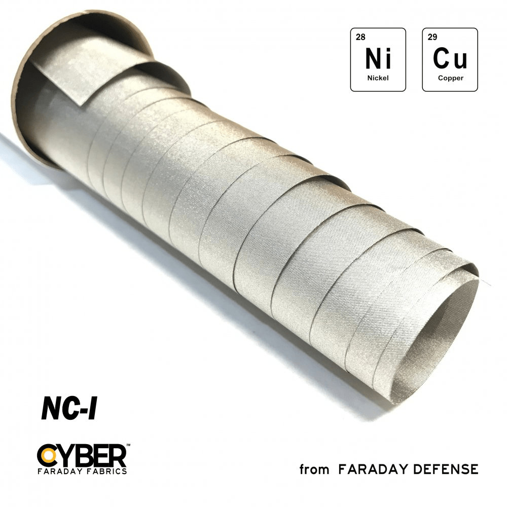 Faraday Cyber NC-I EMF RF Shielding Nickel Copper Fabric Roll 50″ x 1′