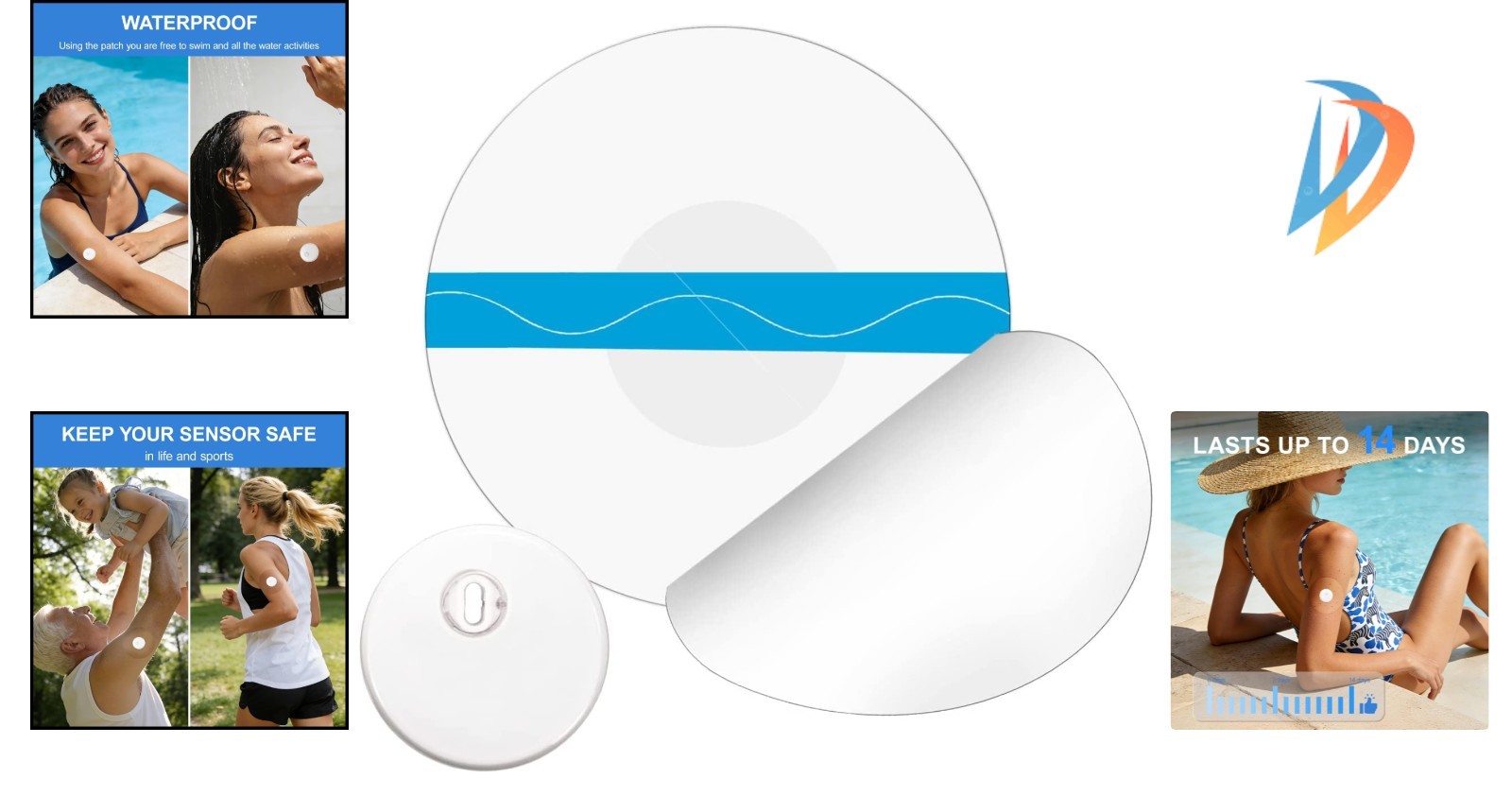 Pack of 20 Easy Apply Freestyle Libre 3 Covers – Waterproof with Secure Adhesion