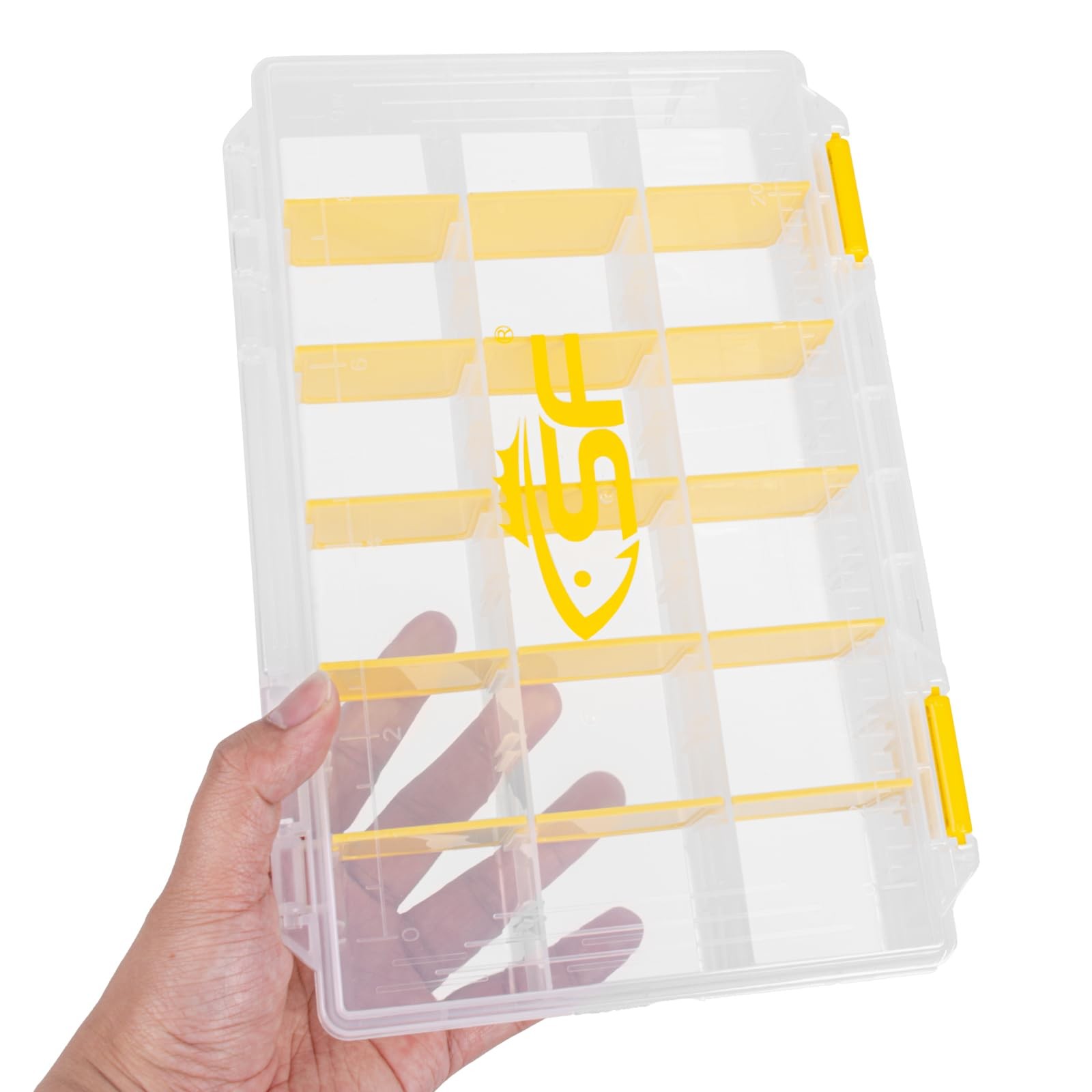 SF Tackle Box 3600 Plastic Trays Fishing 10.8 inches, Yellow