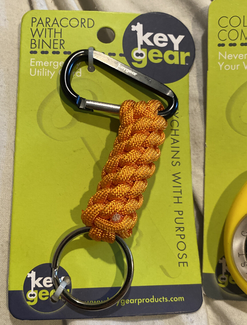 PARACORD w/ Carabiner & Compass Keychain Set by KeyGear Emergency Survival 2-pcs