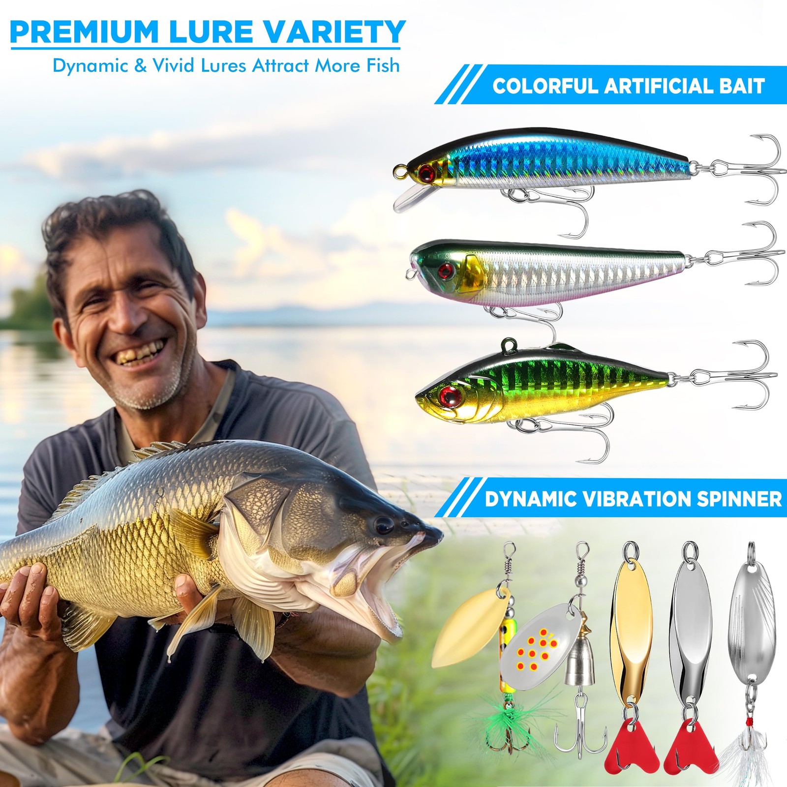 PLUSINNO Fishing Lures, 137Pcs Tackle Box with Included, 5″, ORANGE