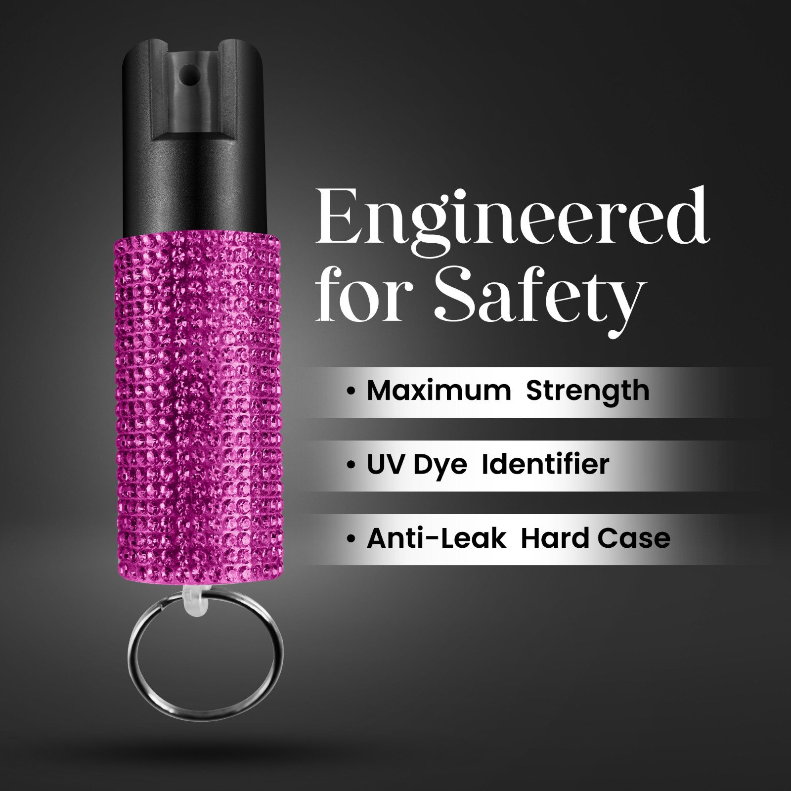 Gizmo Corner Rhinestone 16ft Range UV Dye Pepper Spray Keychain for Safety