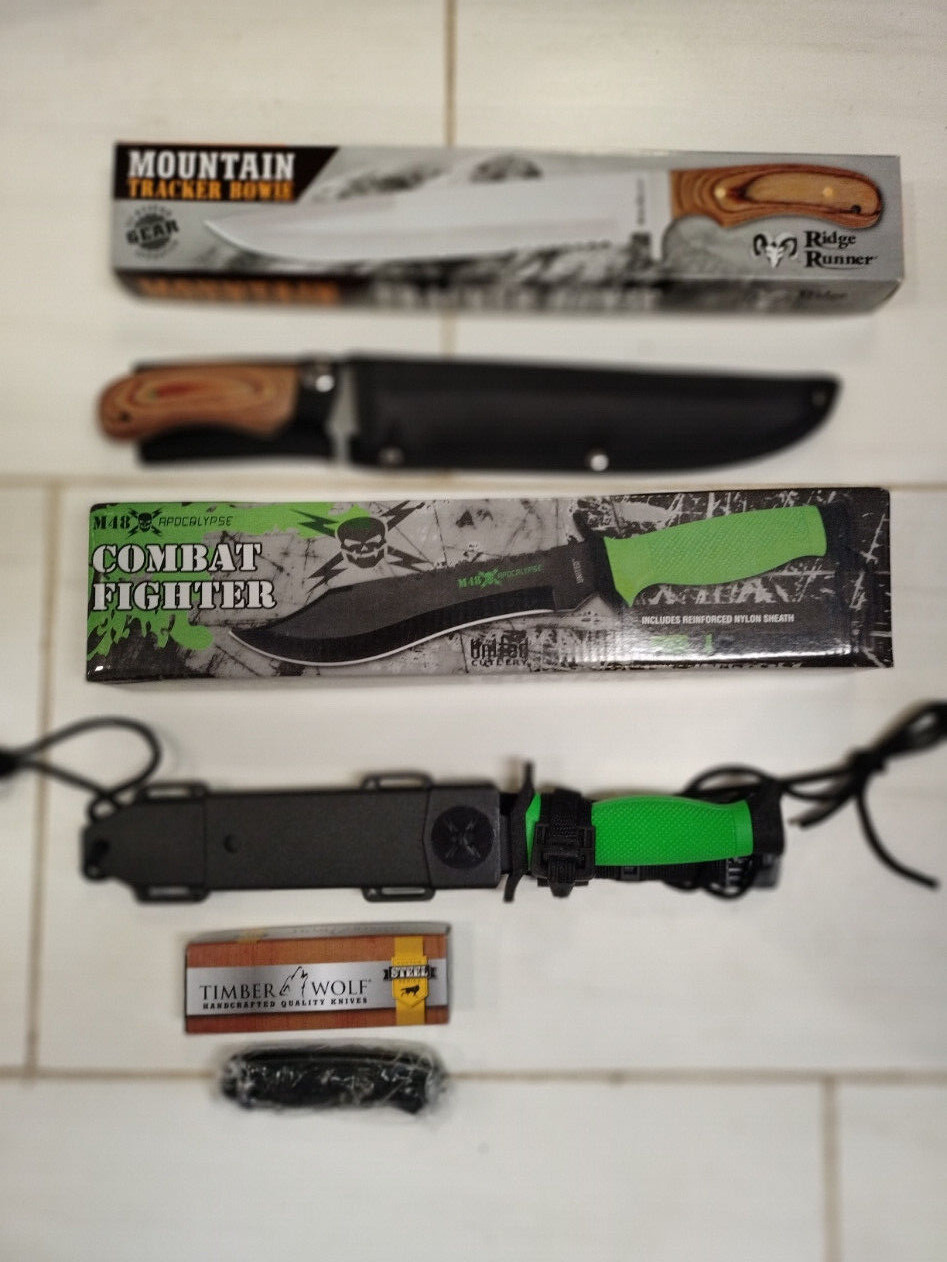 New Camping Survival Knives Lot of Three