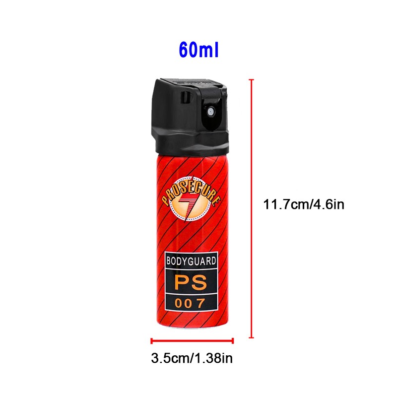 2 Bottles 60ml Self-Defense Pepper Spray For Men Women Easy To Carry