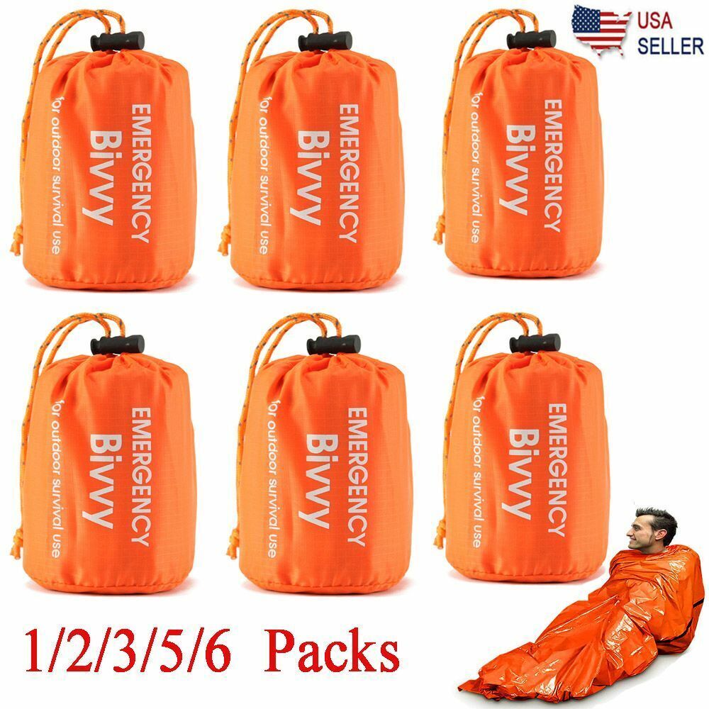 1-5Pack Emergency Sleeping Bags Thermal Blanket Waterproof Outdoor Survival Gear