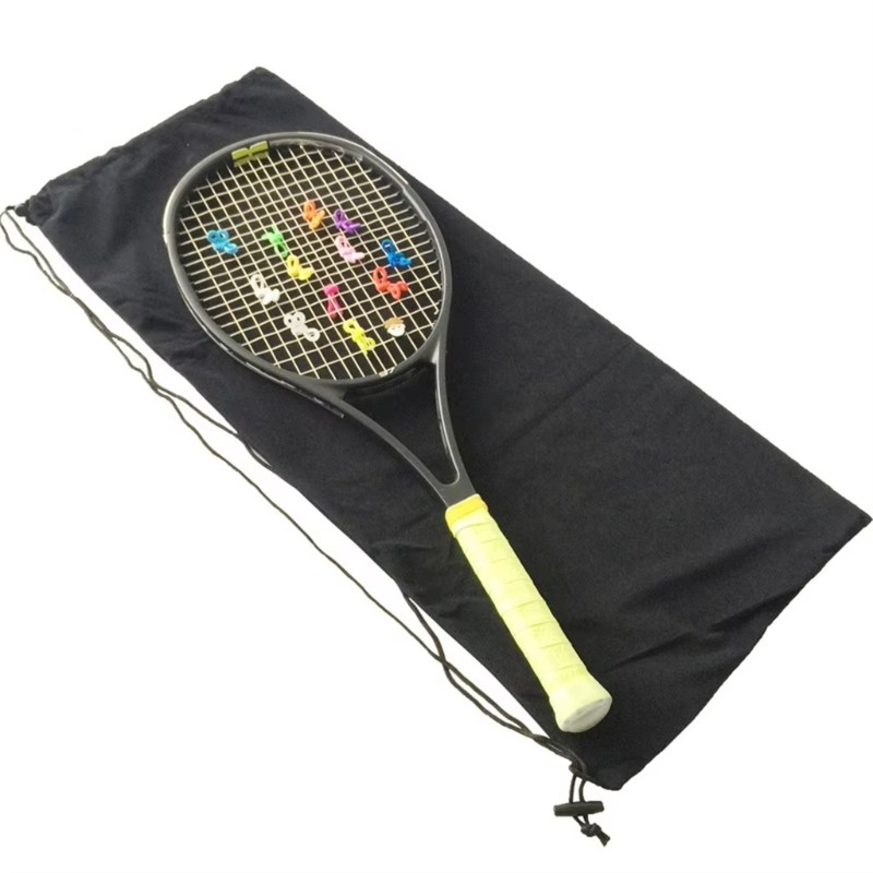 Drawstring Racket Bag for Tennis Storage Soft Velvet Racket Protactive Sleeves
