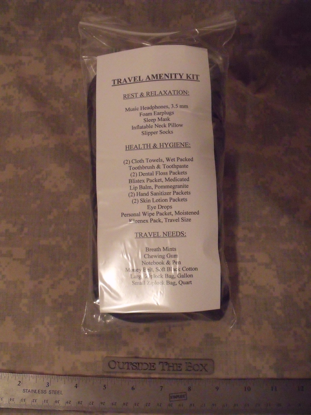 Emergency/Survival: “Travel Amenity Kit” Gear for Comfort and Hygiene, 25+ Items