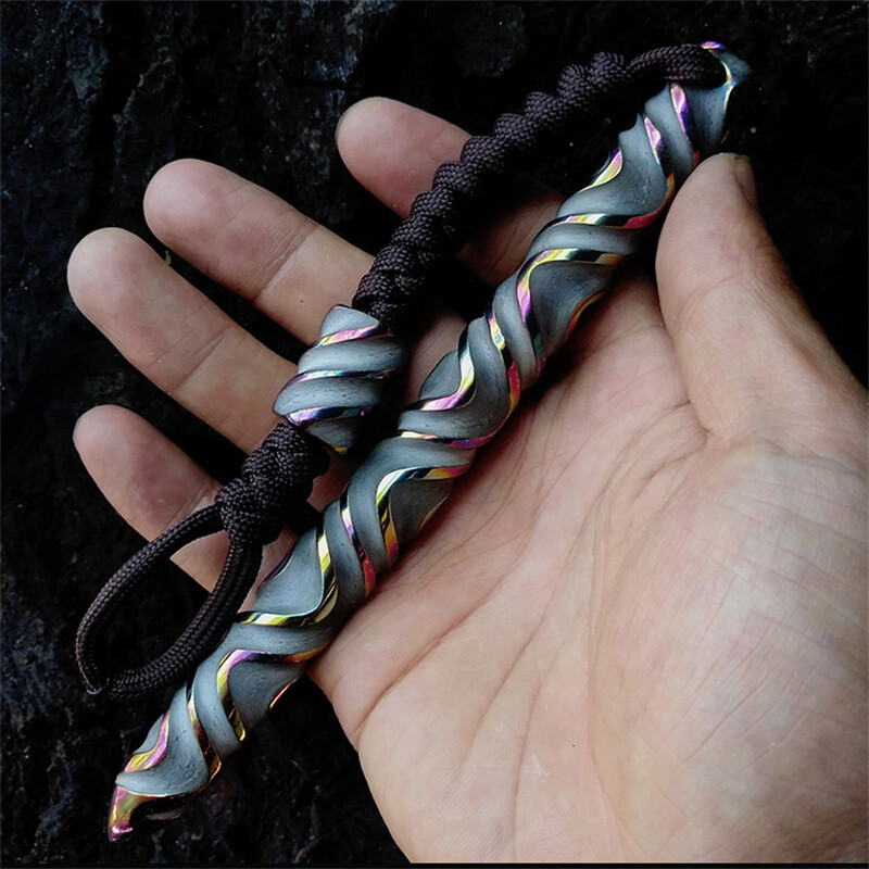 EDC Titanium Alloy Cool Stick Outdoor Play Wand Cuban Rattan Crowbar Equipment