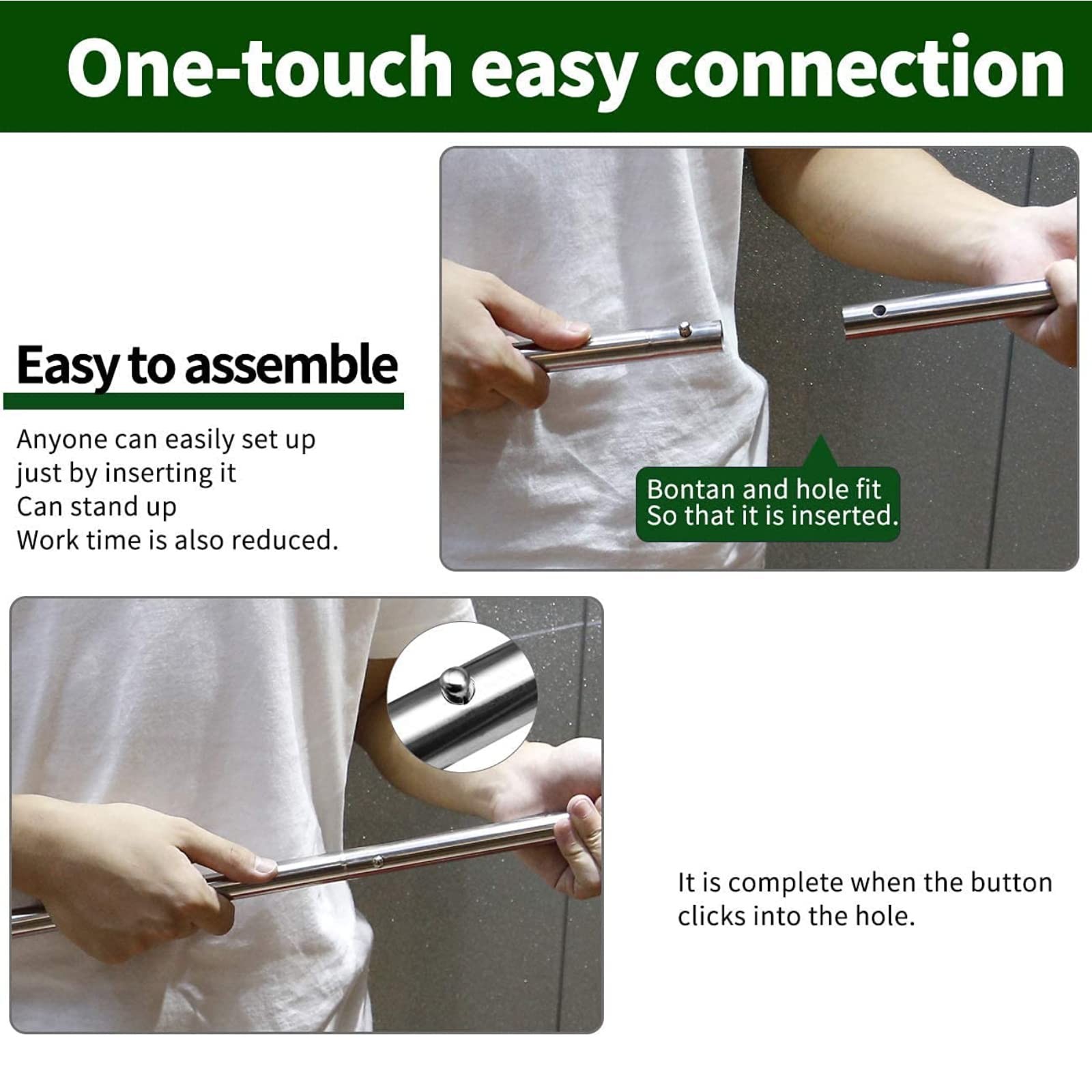SANLIKE Tent Pole Telescopic Adjustable Length – Steel thickness 0.4mm