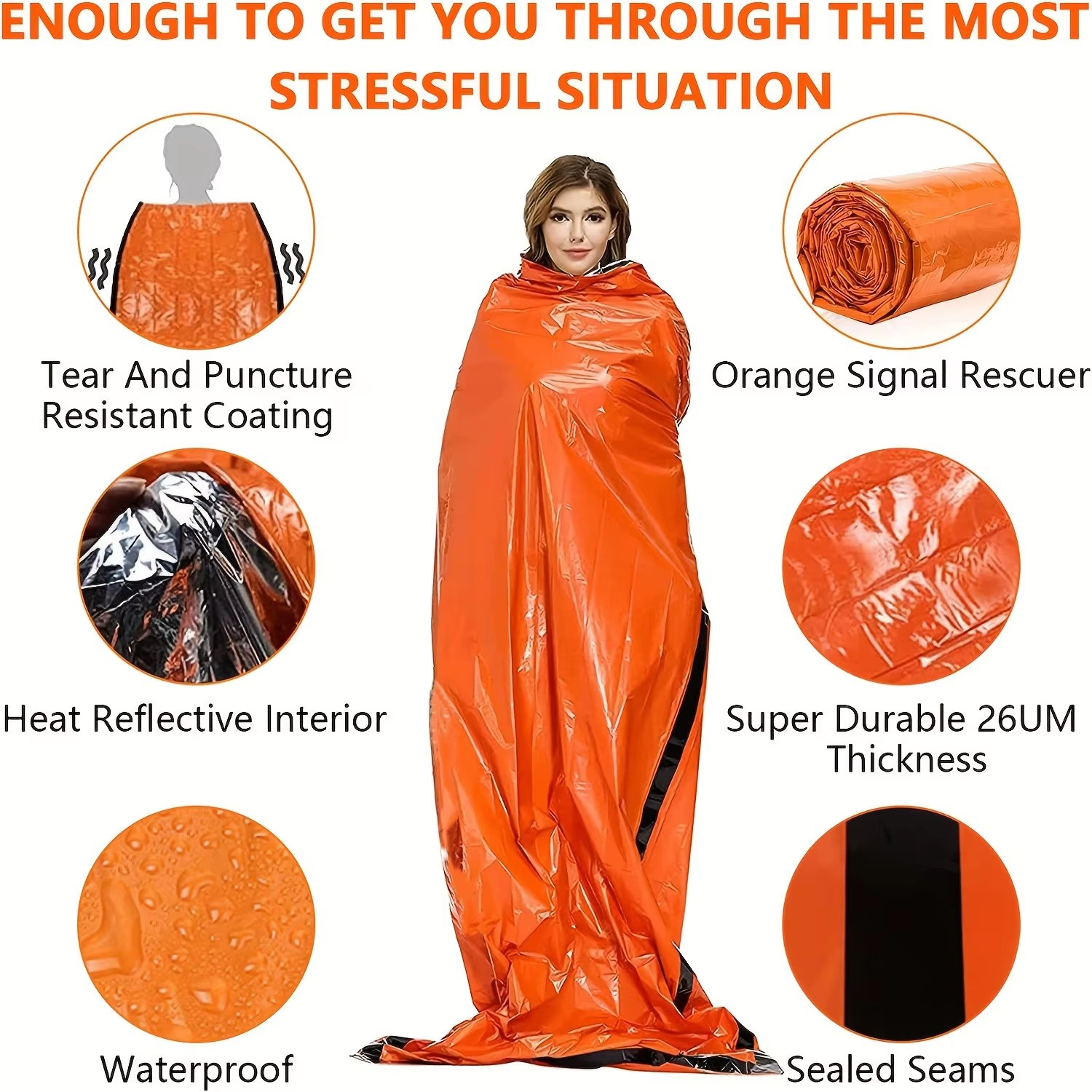 Portable Waterproof Emergency Survival Sleeping Bag Outdoor Edc Camping Gear The