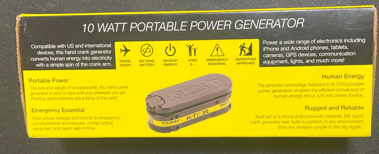 K-Tor Pocket Socket USB 1 Amp Hand Crank Generator Chargers – Any USB Device