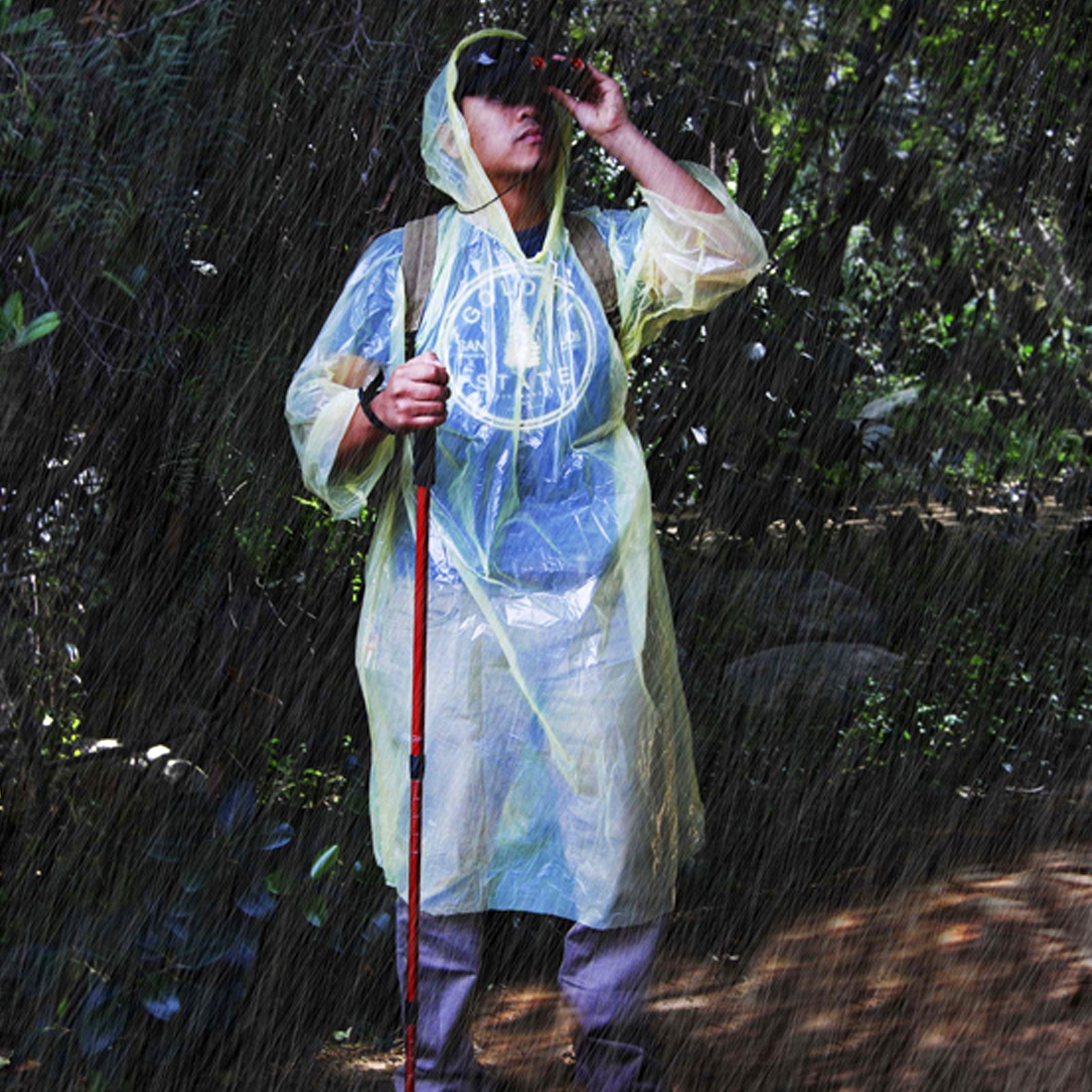 ASR Outdoor Emergency Poncho Yellow Polyethylene Rain Gear Camping One Size