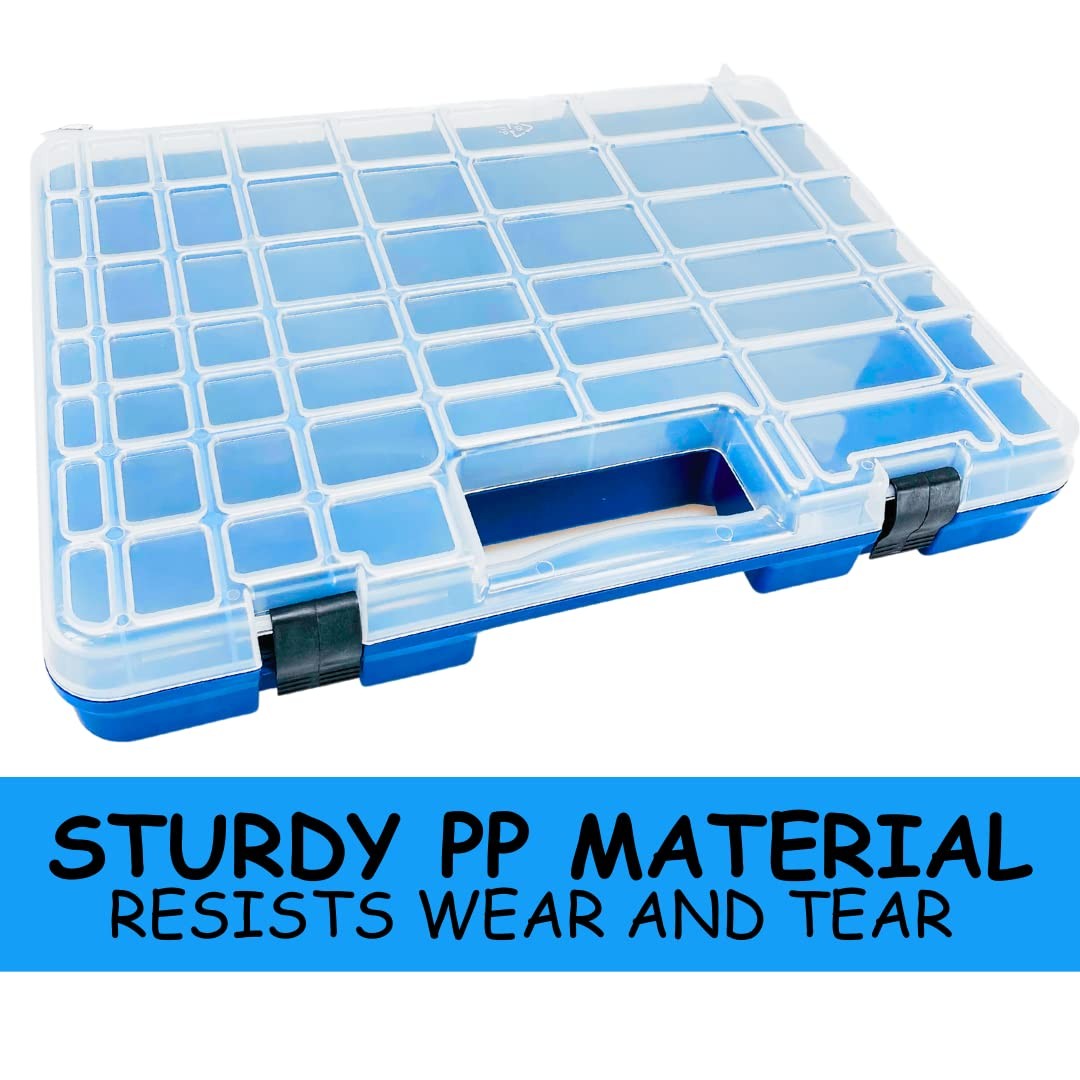 BIN BUDDY 54-Compartment Plastic Storage Box – Versatile Organizer for Blue