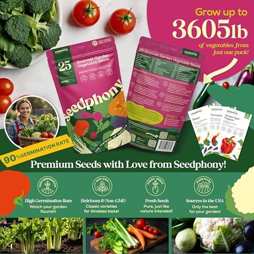 25 Gourmet Garden Vegetable Seeds Variety Pack – 14,965+ 25 Gourmet Vegetables