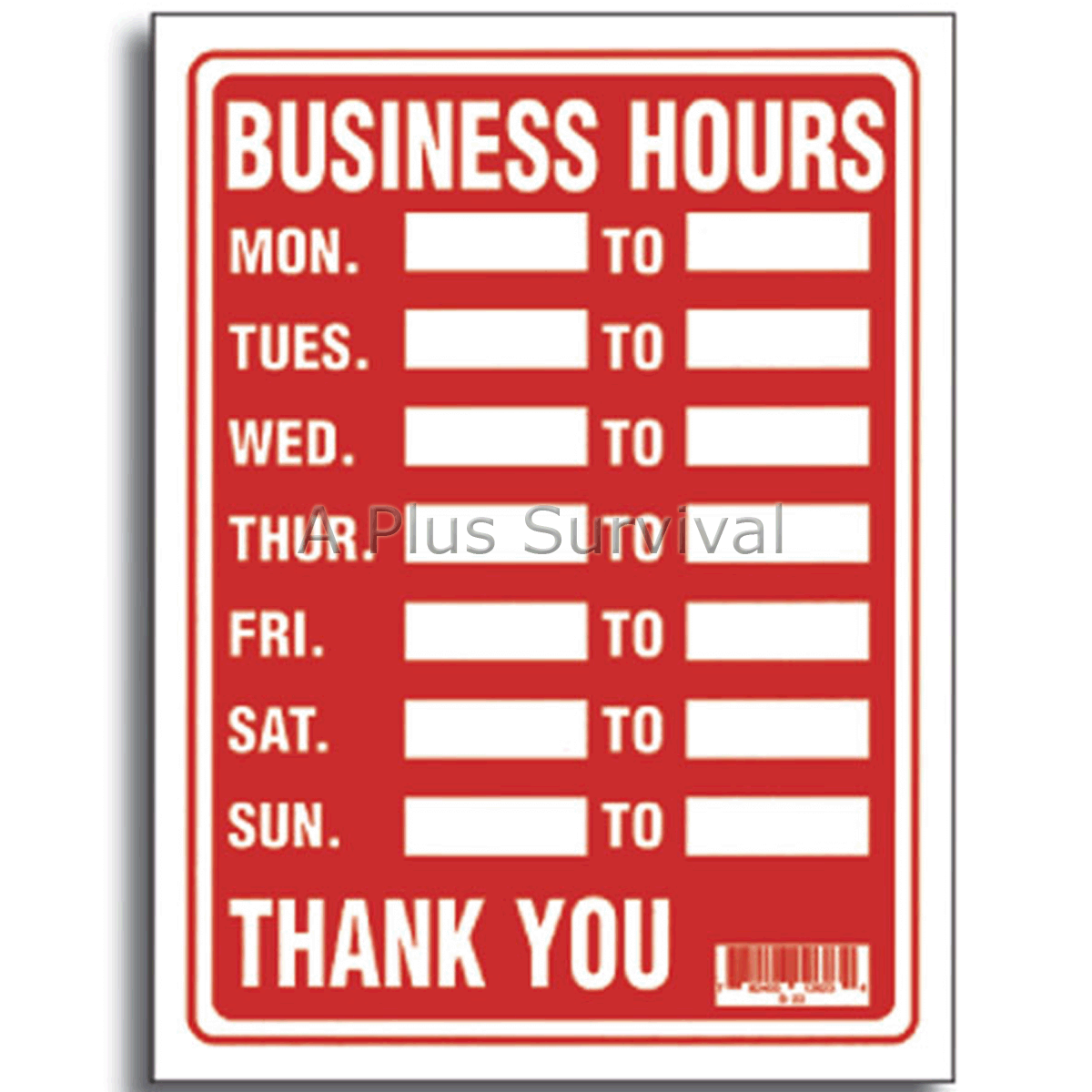 2 Pack – Business Hours 9″x12″ Safety Home Business Office Building Sign