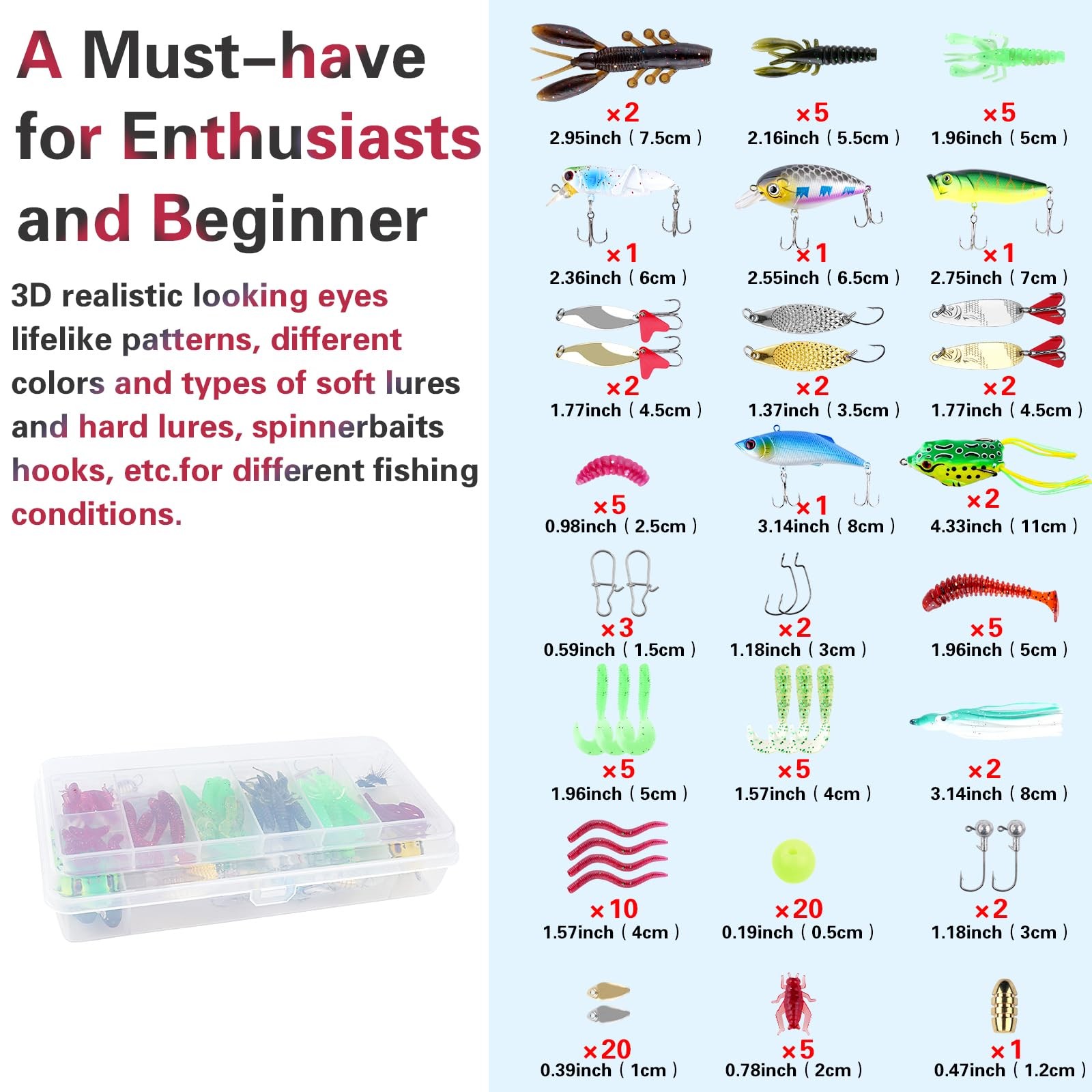 3-Layer Pink Fishing Tackle Box with Included, Tools Kit
