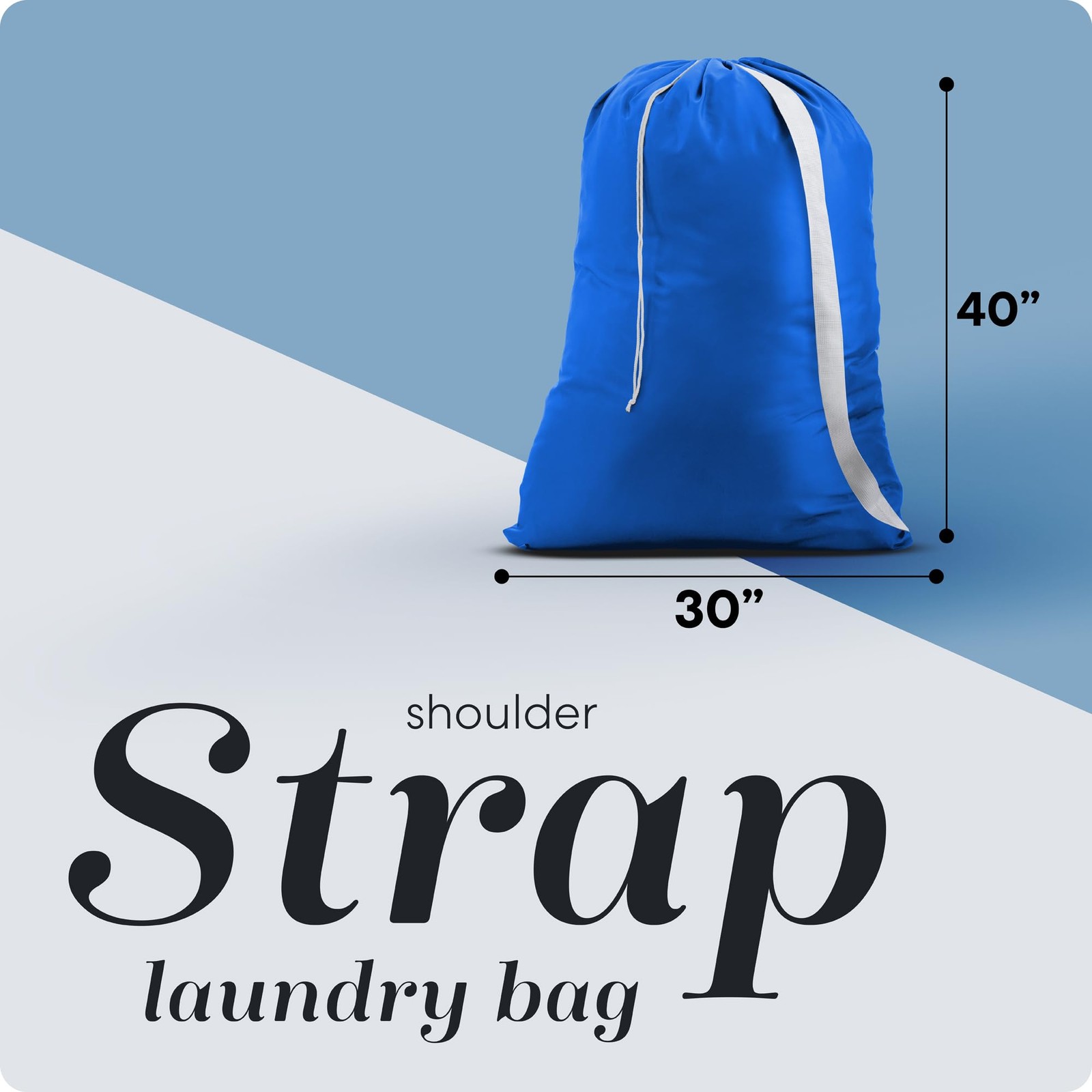 Handy Laundry Bag Shoulder Strap Extra Large – Drawstring 1-Pack, Blue
