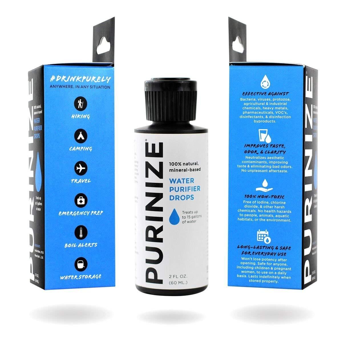 PURINIZE Natural Purifier Water Camping Travel Emergency Preparedness Survival