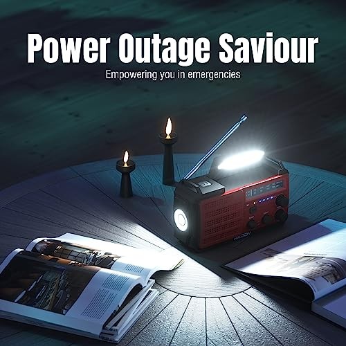 [37000mWh Battery] Emergency Radio, Hand Crank Solar, AM FM NOAA Radio SW10