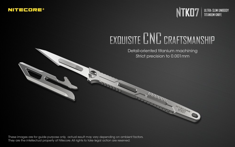 Nitecore NTK07 Titanium Knife – EDC Everyday Carry Knife with Replaceable Blade