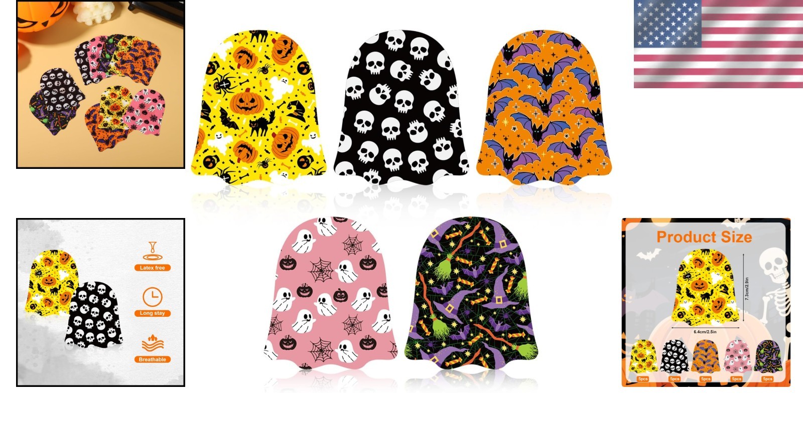 25 Pcs Adhesive Patches for Libre 2 & Libre 3, Halloween Designs Breathable N…