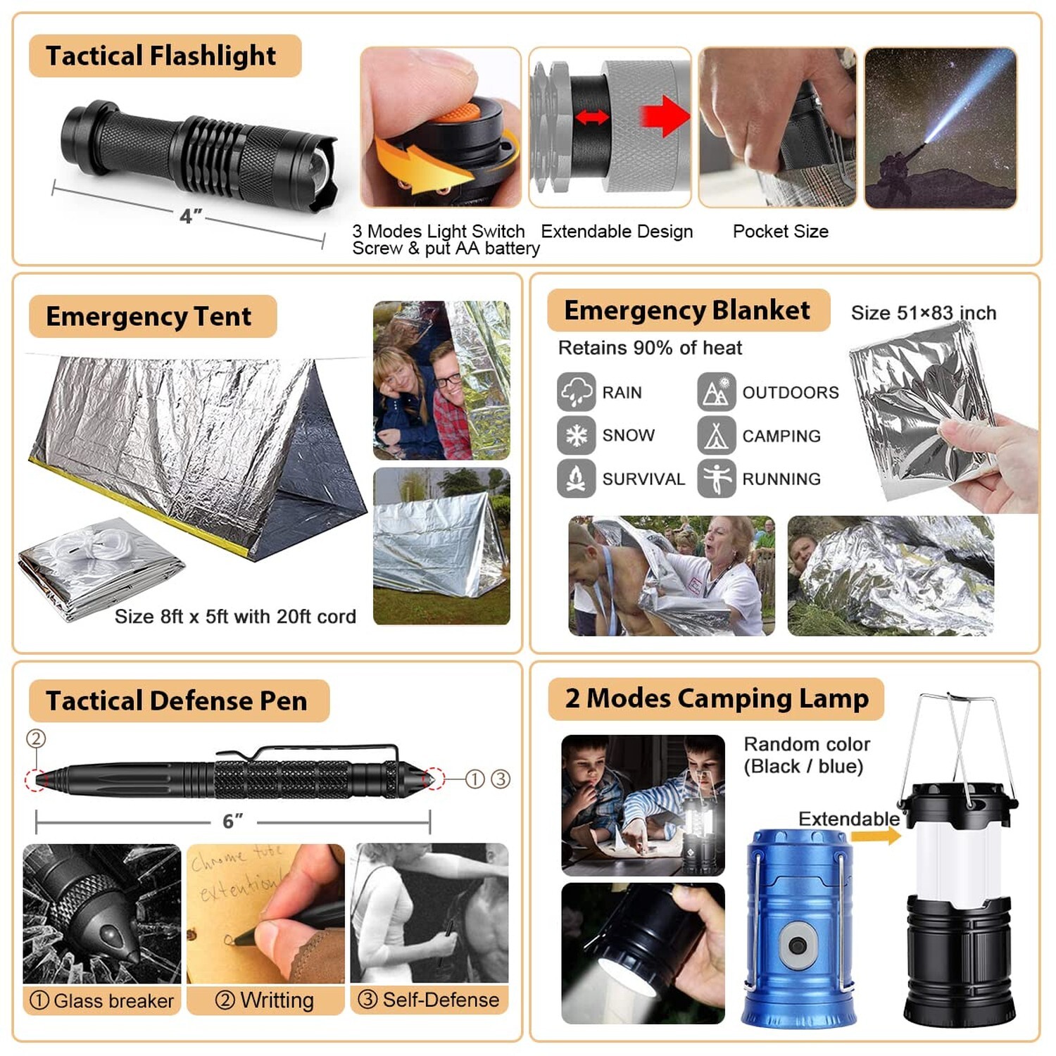 Survival Kit, 250Pcs Survival Gear First Aid Kit with Molle System Compatible…