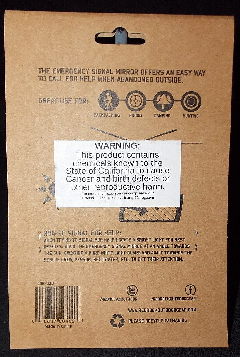 RED Rock Emergency Signaling Mirror Survival Camping Hiking