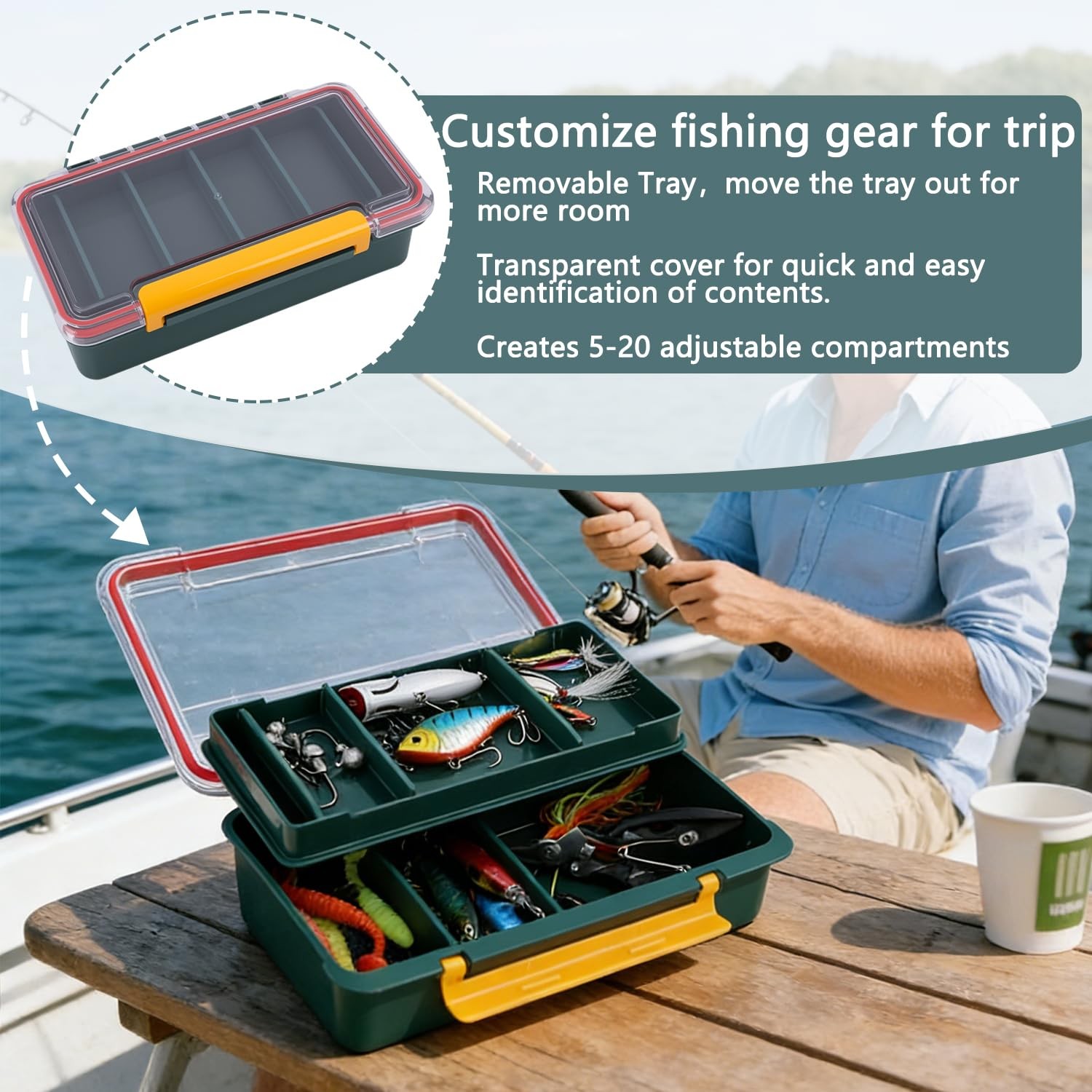 Fishing Tackle Box with Lures,72Pcs Lures…