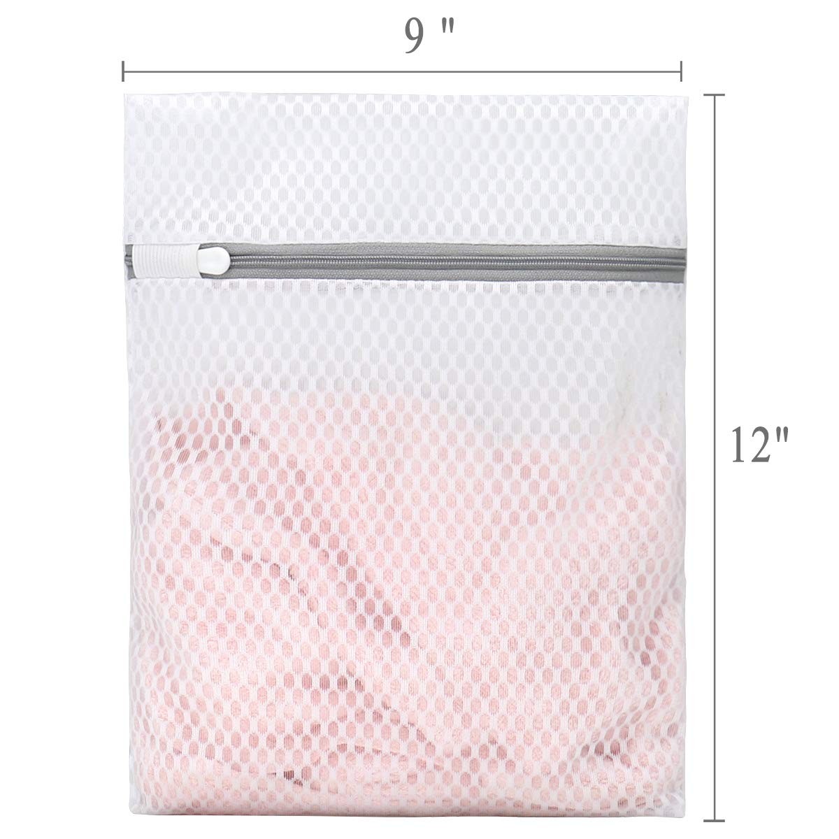Muchfun 3Pcs Durable Honeycomb Mesh Laundry Bags for Delicates 3 Small, White