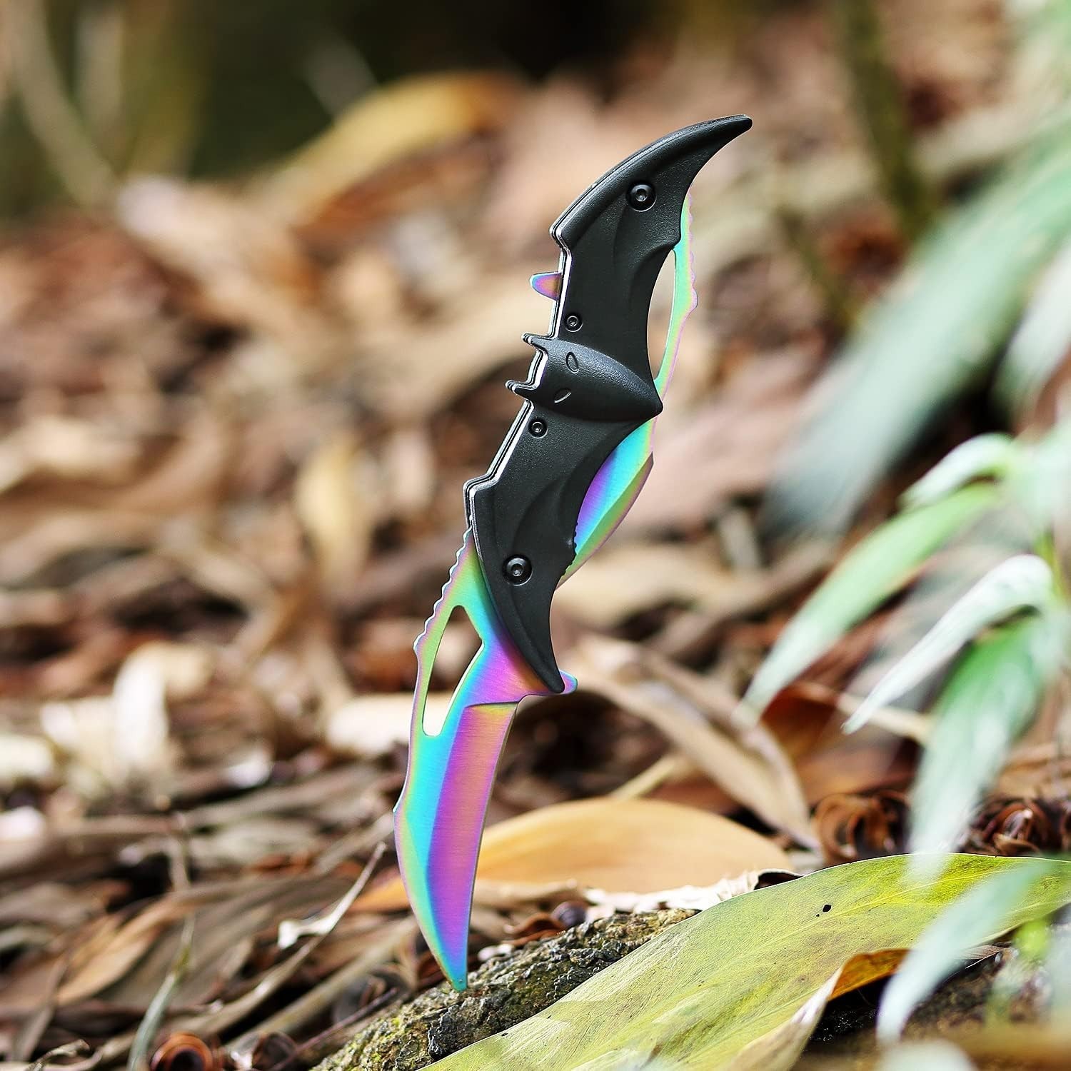 Color Bat Model Foldable Outdoor Survival Blade Camping Defense Tool
