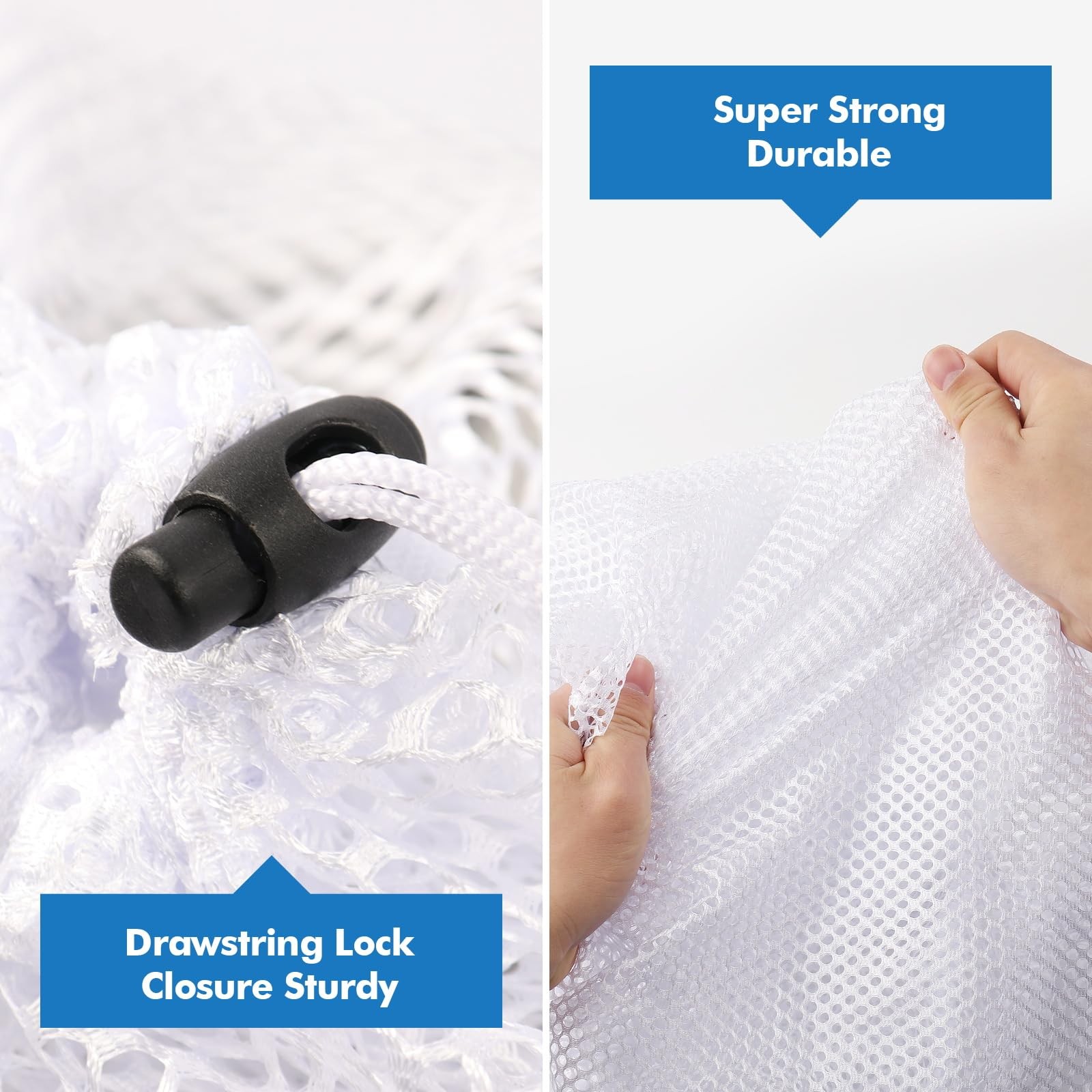 3Pcs Mesh Laundry Bags Washing Machine Wash Jumbo 3 pcs, White