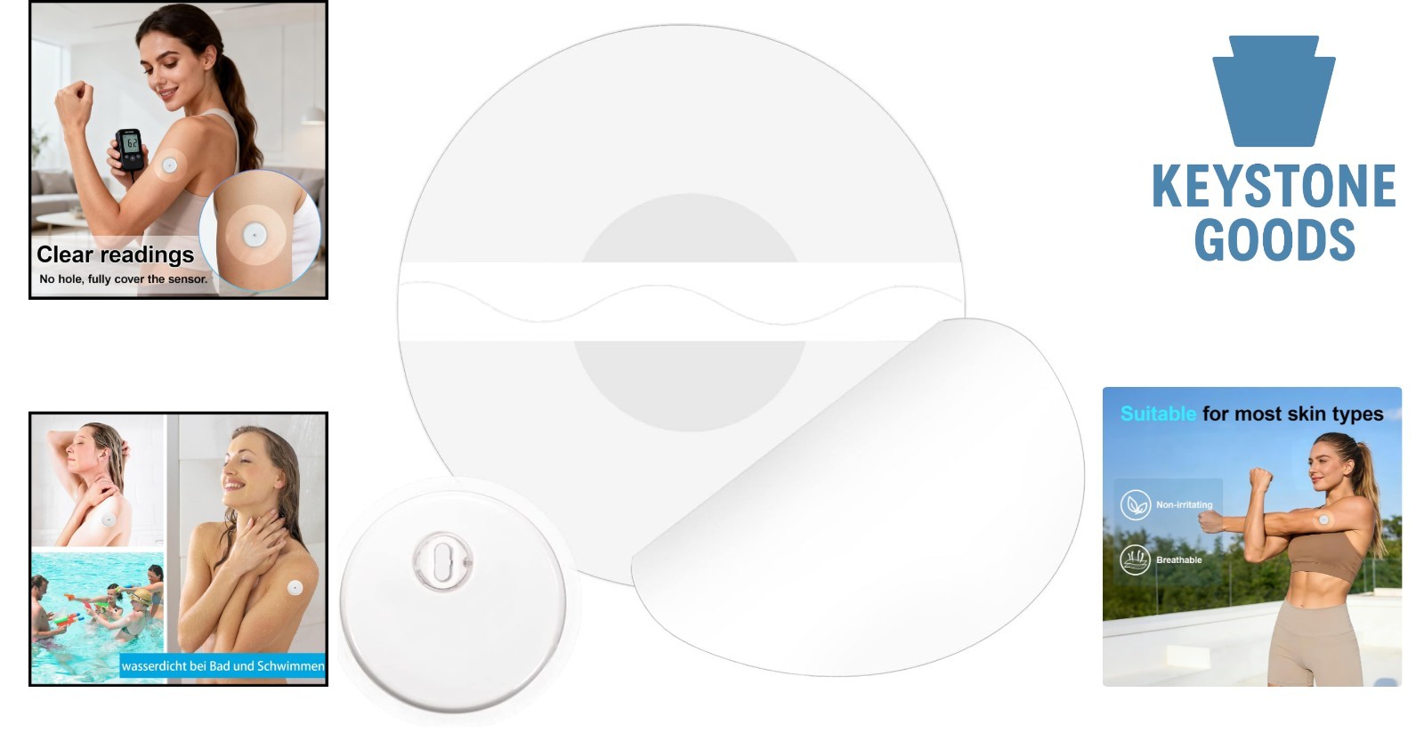 20 Pack Waterproof Libre 3 Sensor Covers – Hypoallergenic, Durable, 14-Day Wear