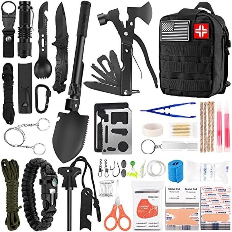 Survival Kit First Aid Tools 142Pcs Emergency Gear Molle Pouch Outdoor Adventure
