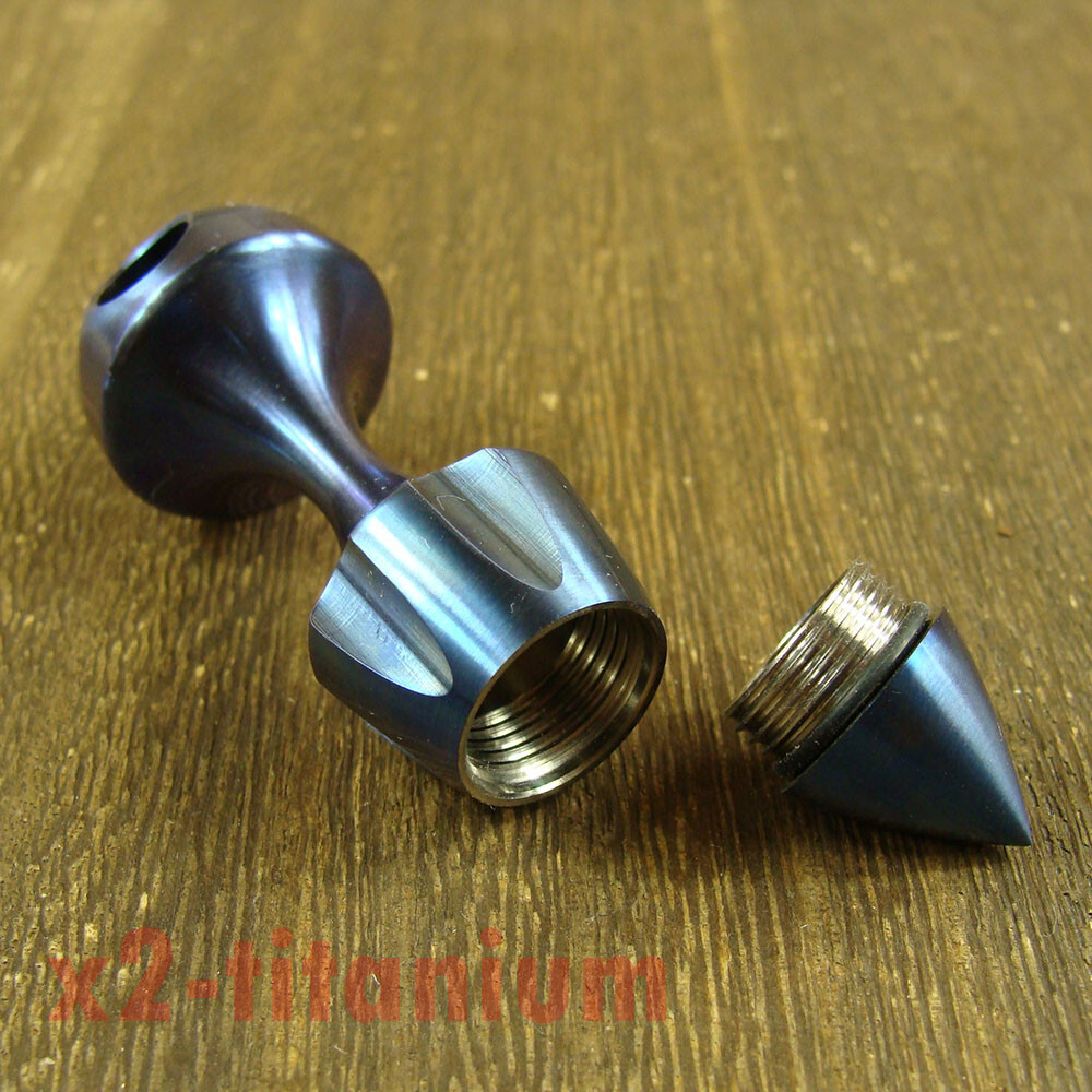 Titanium Blue Waterproof Capsule pill Bottle + Lanyard bead outdoor EDC XH704