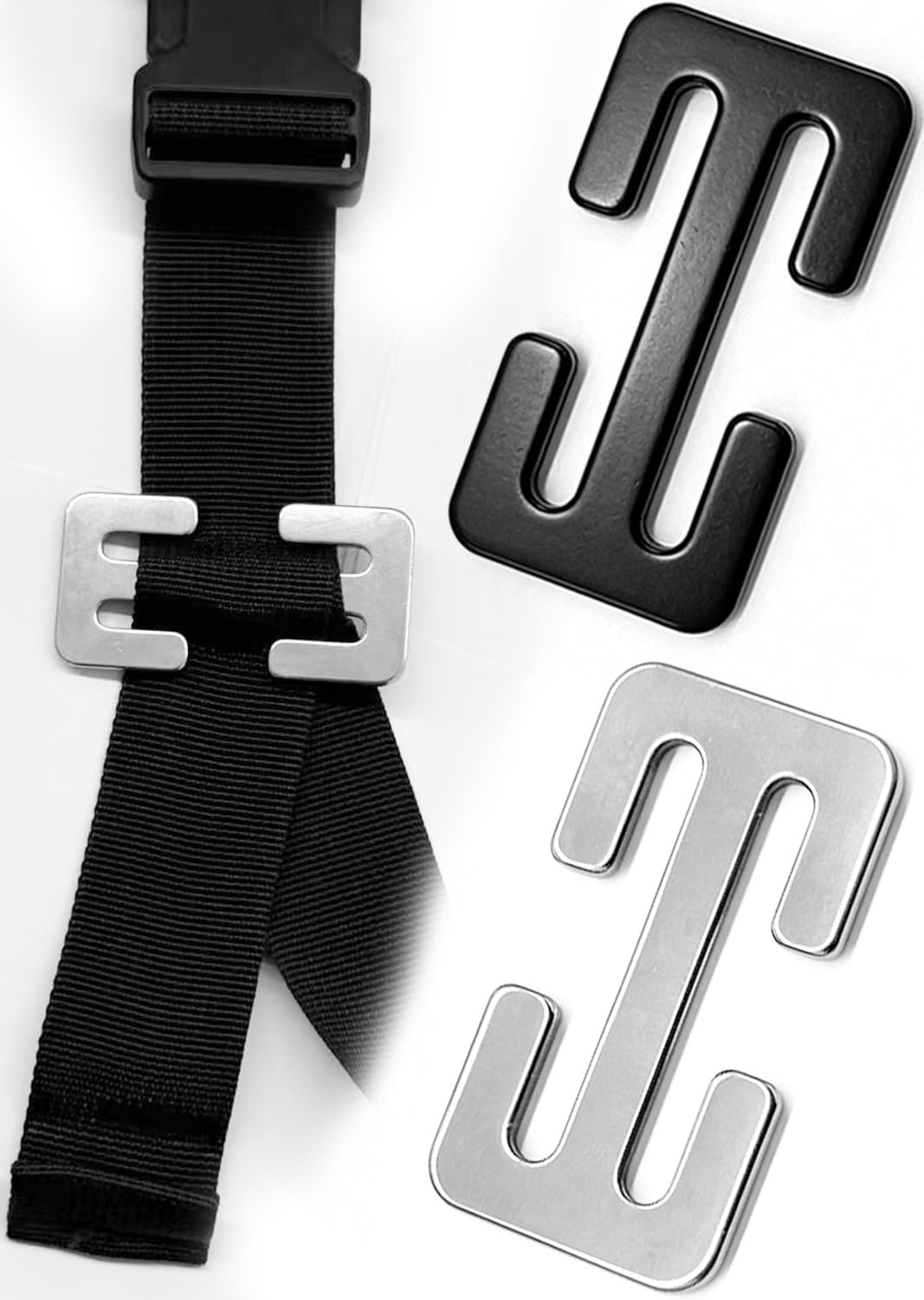 Chenxiran Stainless Steel E-Clips Universal Strap Buckle for Backpacks & Gear