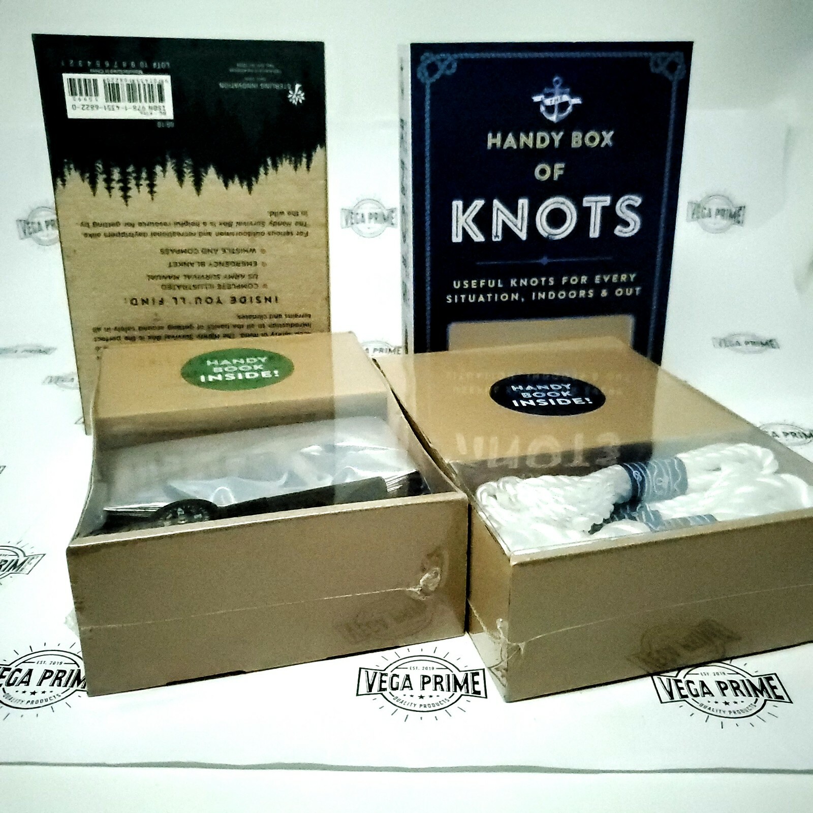 Handy Survival Box and Box of Knots Kit Ropes & Book – BRAND NEW SEALED