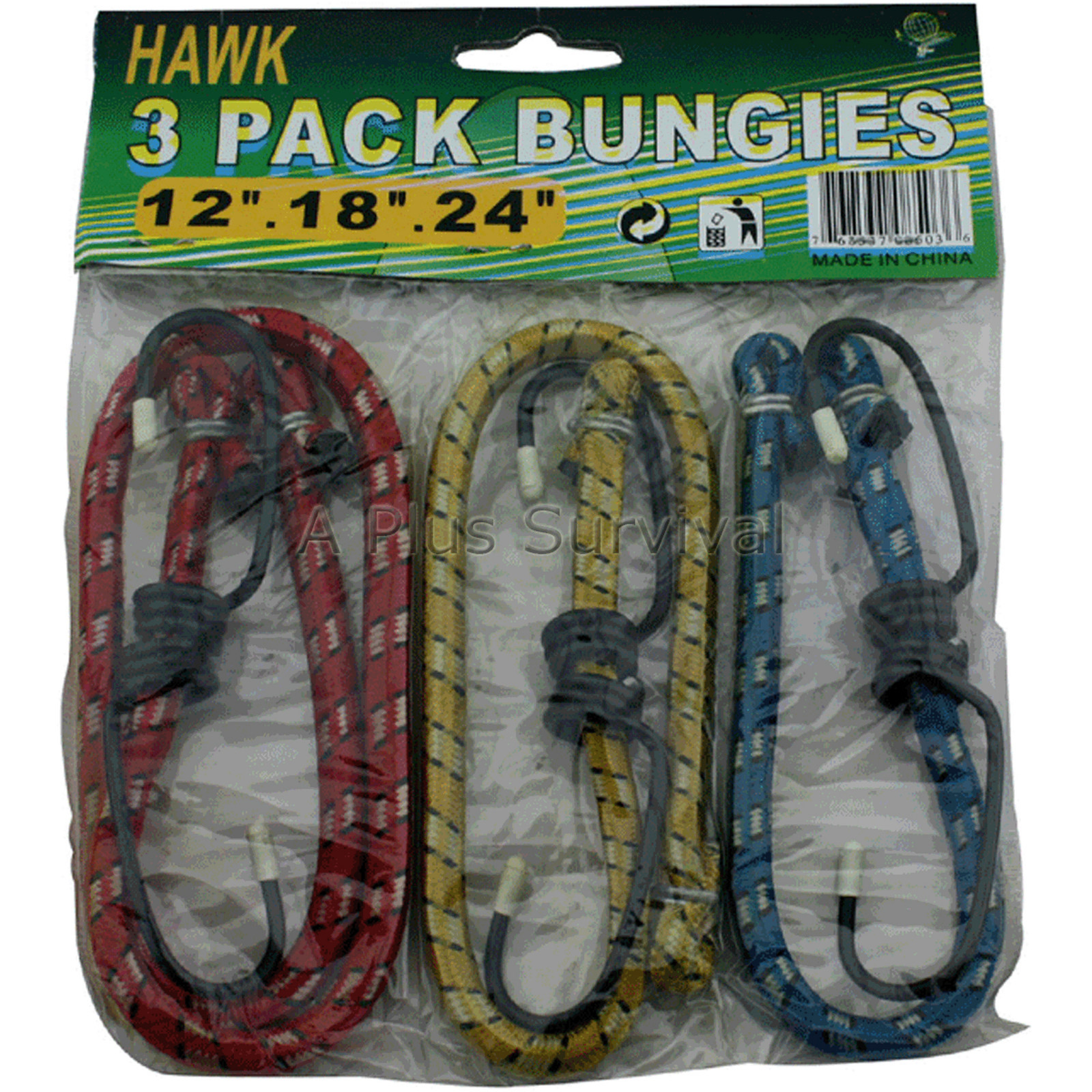 Pack of 3 Bungee Cords 12″ 18″ 24″ Emergency Camping Survival Auto Car Kits