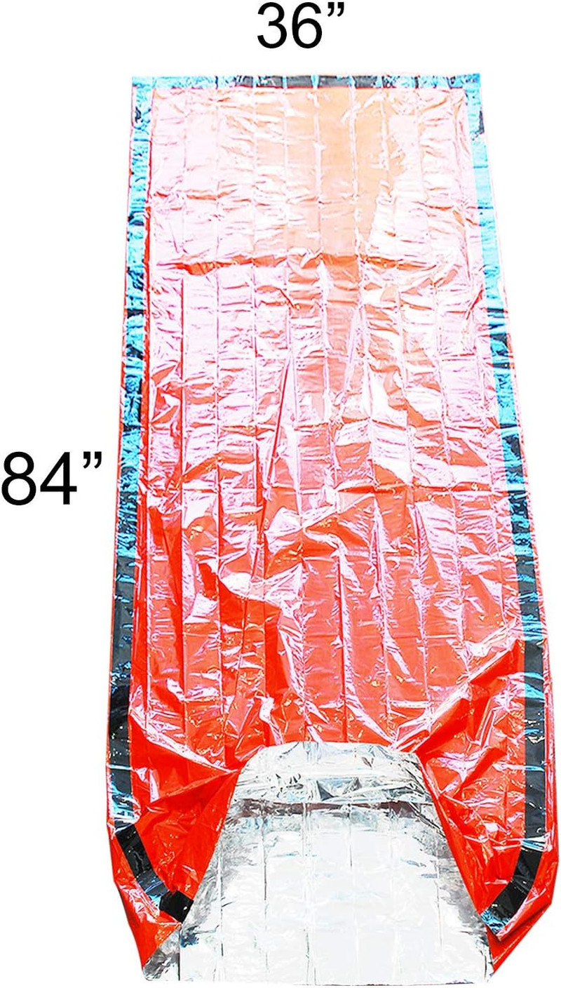 4 Pack Emergency Bag Survival Bivvy Sack with Whistles, Lightweight Portable Eme