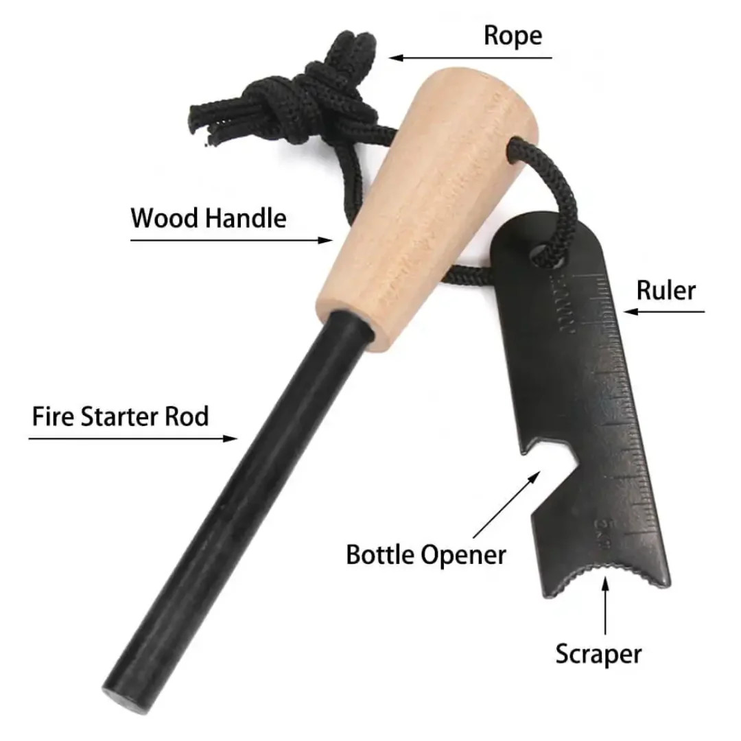 PrepPro Ultimate Fire Starter Kit – Ferro Rod, Jute Tinder, Scraper & Case