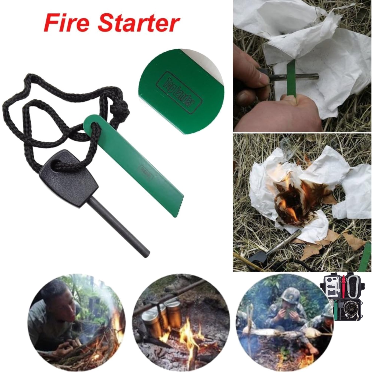 Compact Mini Emergency Survival Kit for Adventures: 7 Essential Tools Included