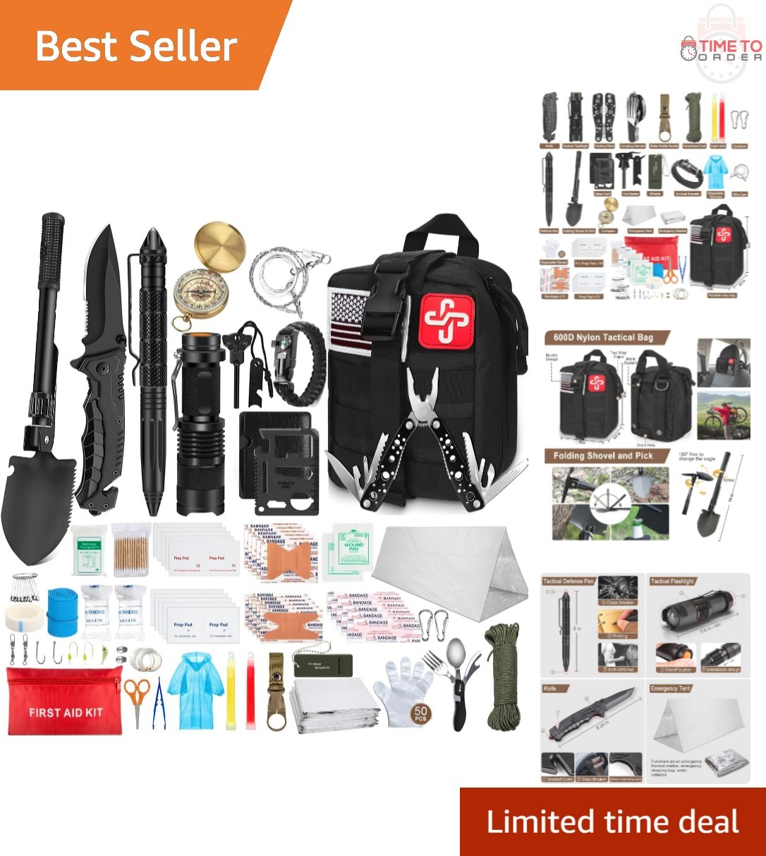 Emergency Survival Kit First Aid Gear Molle Pouch Tent Outdoor Camping