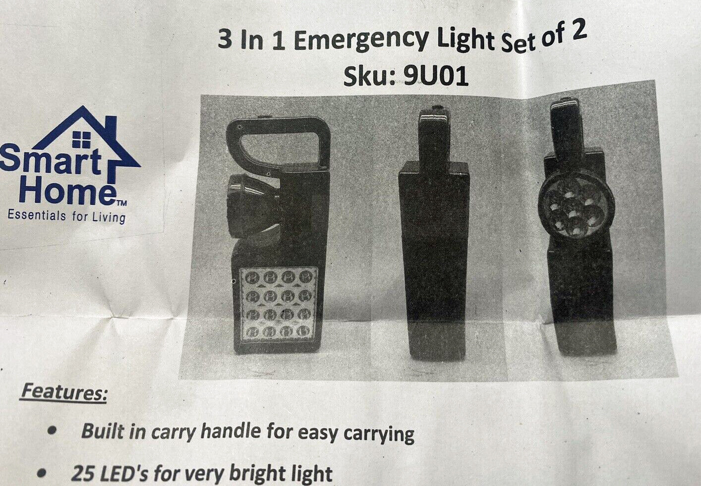 Smart Home 3 in 1 Emergency Light • Set Of 2