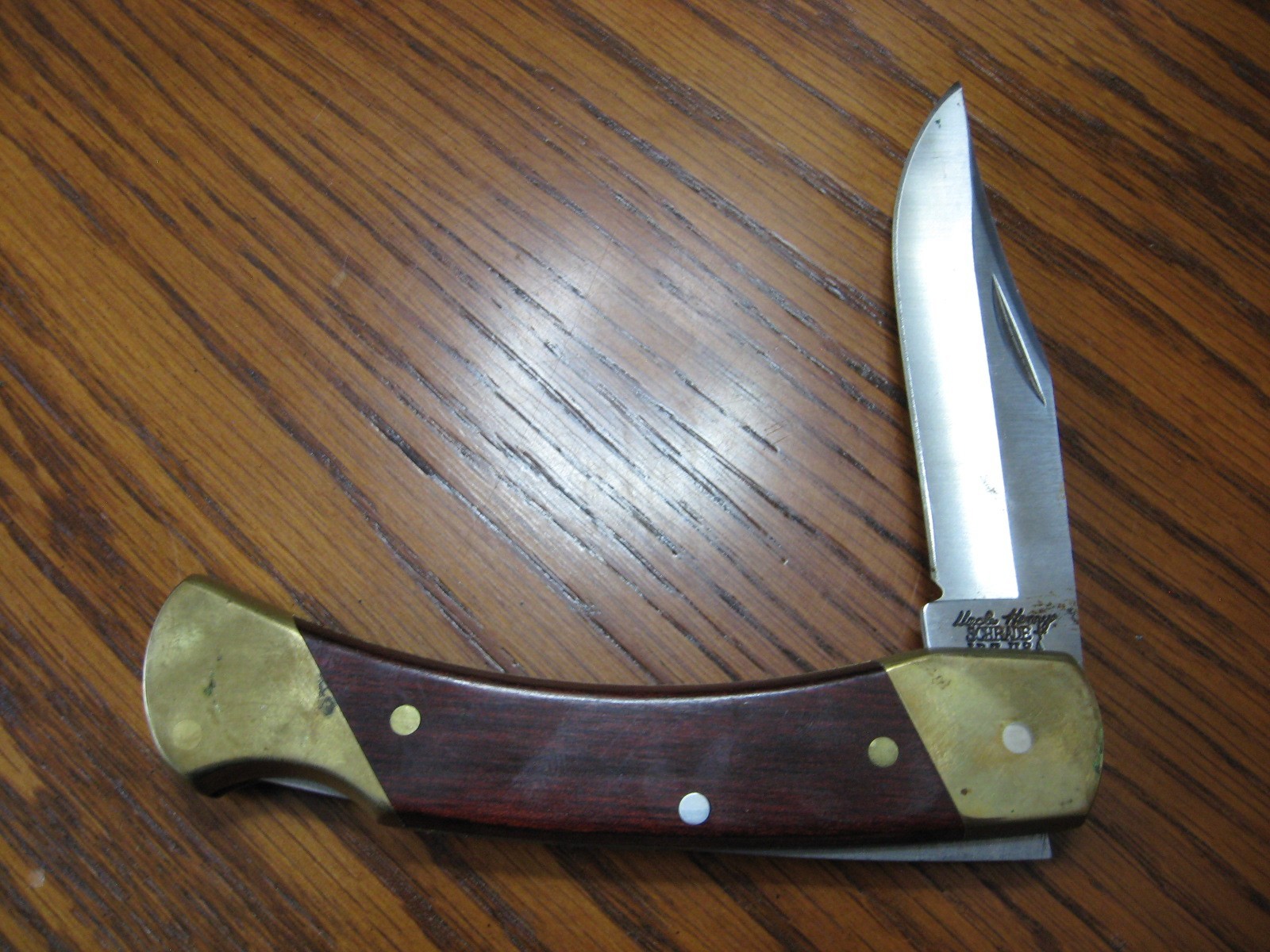 rmk99 Schrade Uncle Henry 8.7″ Folding Knife LB7 USA Wood/Brass Handle VG st135